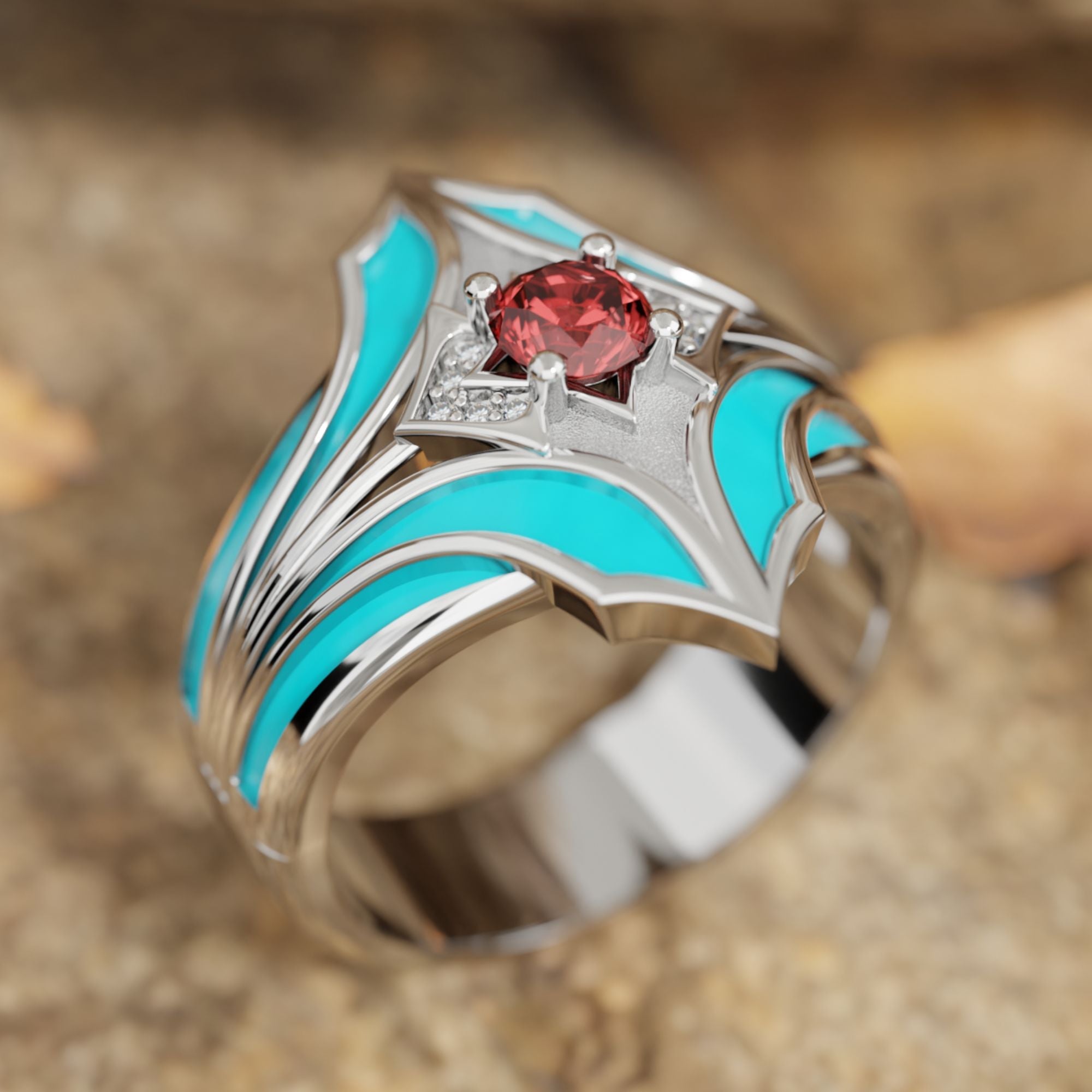 Canyon Wings Ring - Ruby - Serene Western