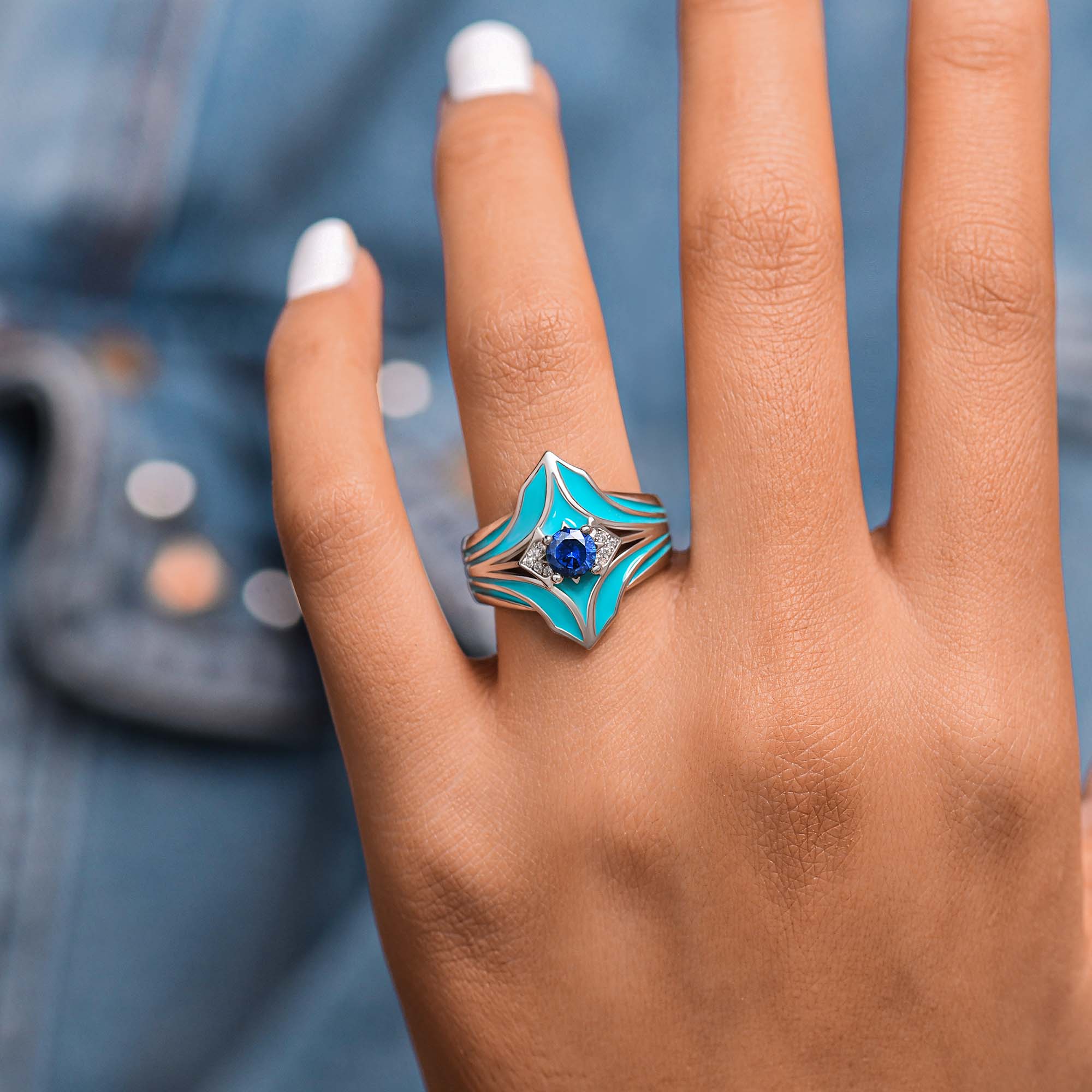 Canyon Wings Ring - Sapphire - Serene Western