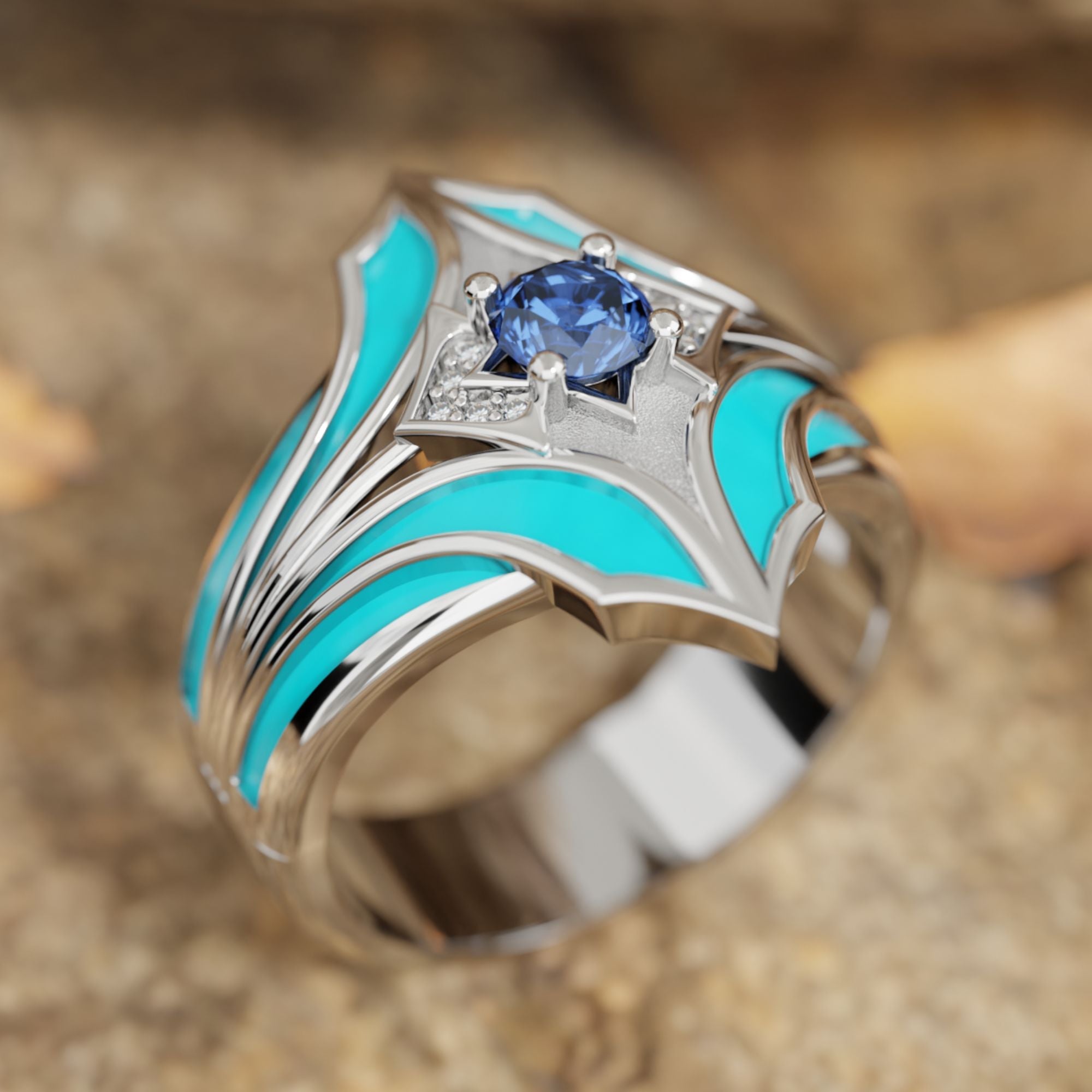 Canyon Wings Ring - Sapphire - Serene Western