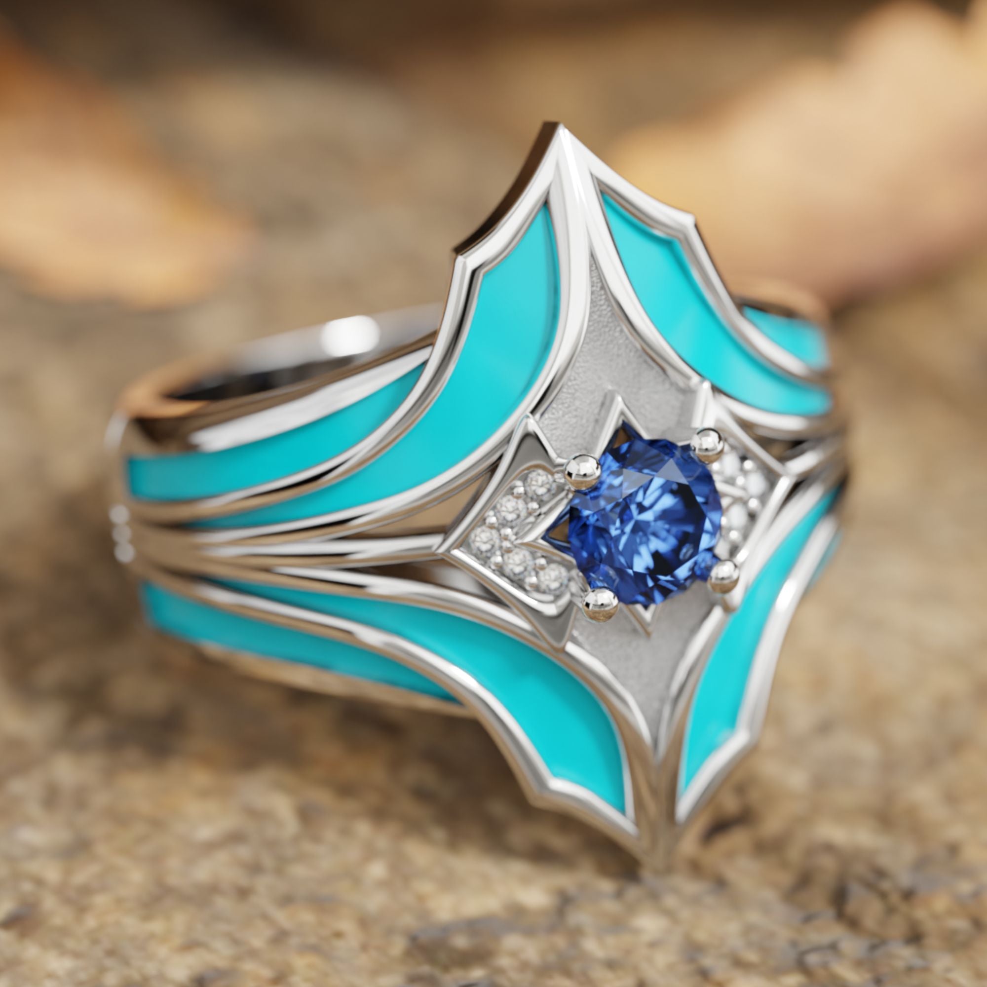 Canyon Wings Ring - Sapphire - Serene Western