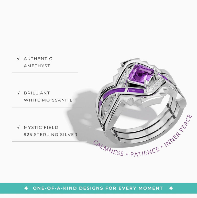 Cascading Ridges Ring - Amethyst - Serene Western
