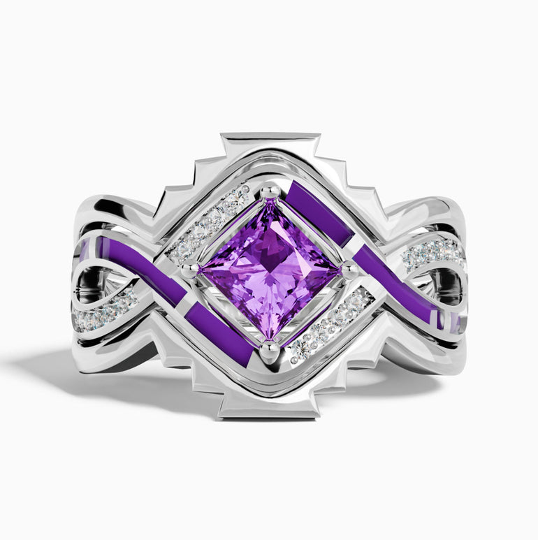 Cascading Ridges Ring - Amethyst - Serene Western