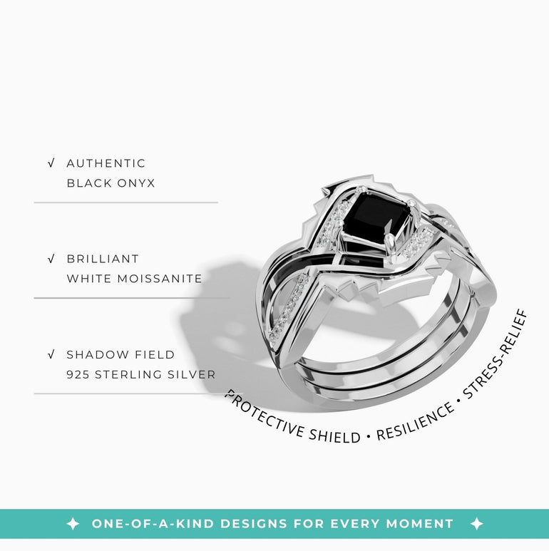 Cascading Ridges Ring - Black Onyx - Serene Western