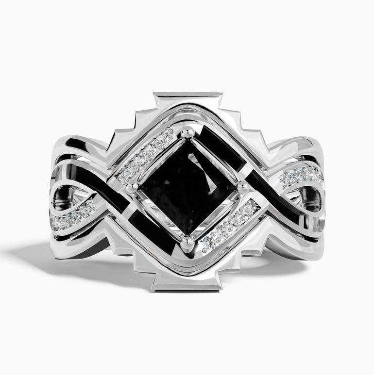 Cascading Ridges Ring - Black Onyx - Serene Western