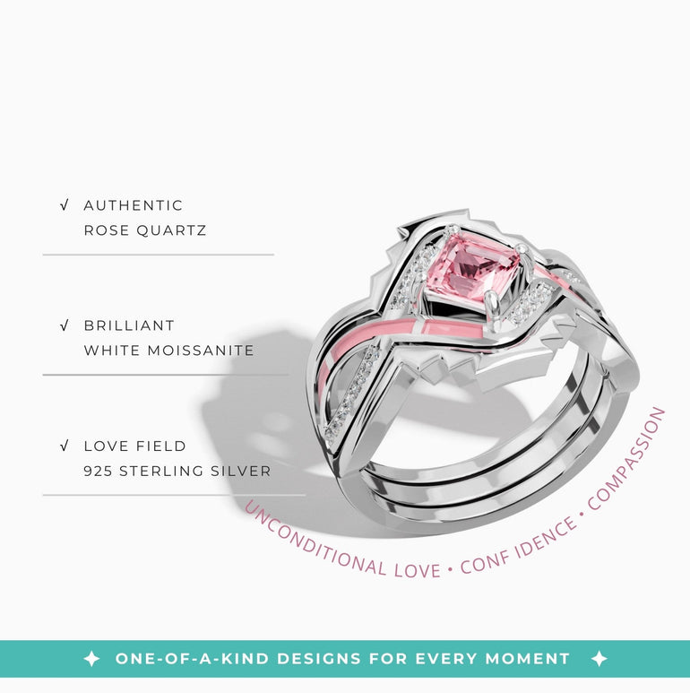 Cascading Ridges Ring - Rose Quartz - Serene Western