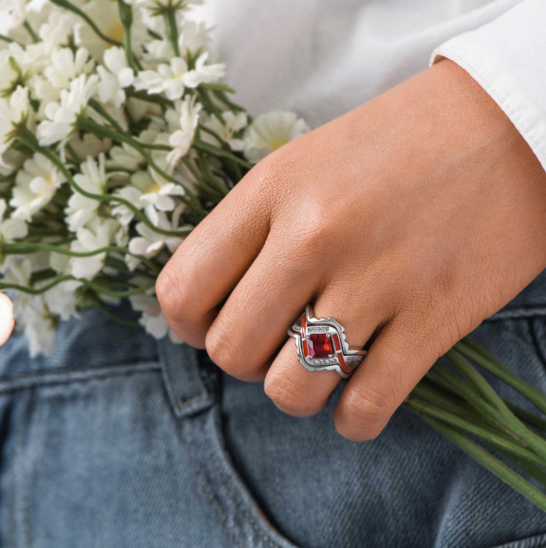 Cascading Ridges Ring - Ruby - Serene Western