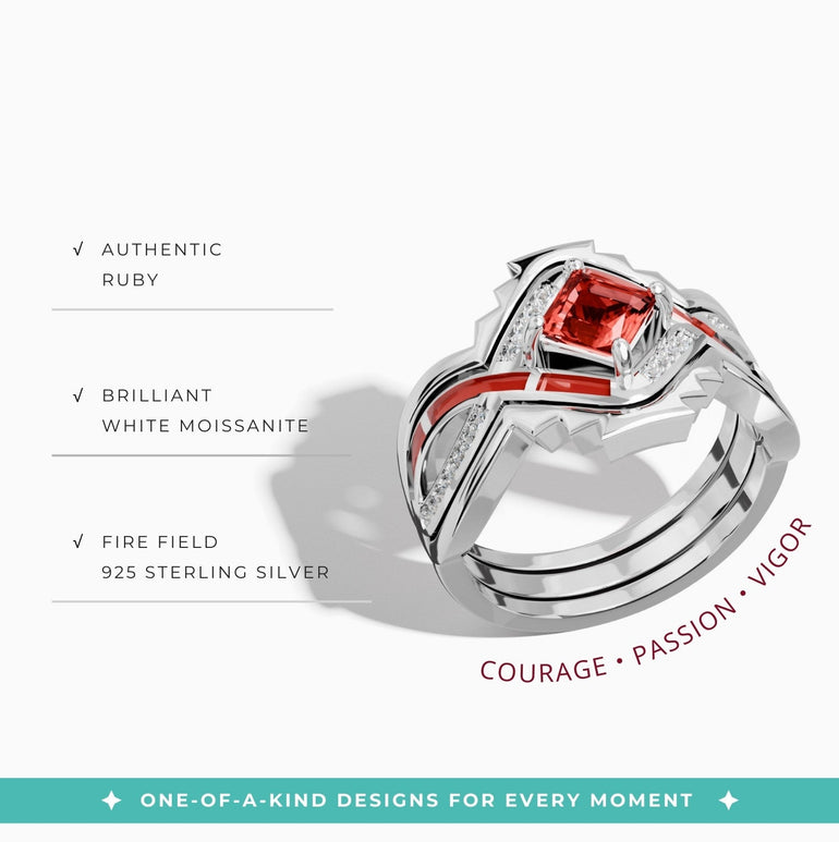 Cascading Ridges Ring - Ruby - Serene Western