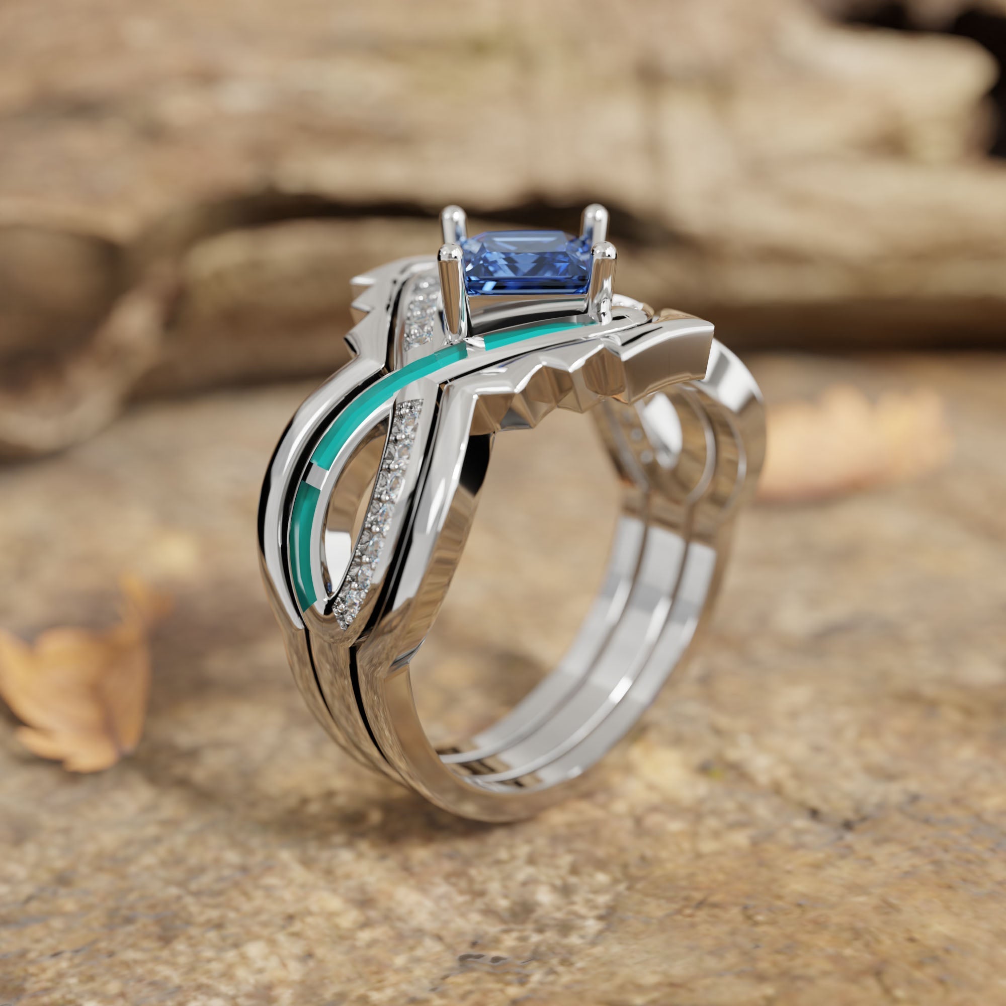 Cascading Ridges Ring - Sapphire - Serene Western