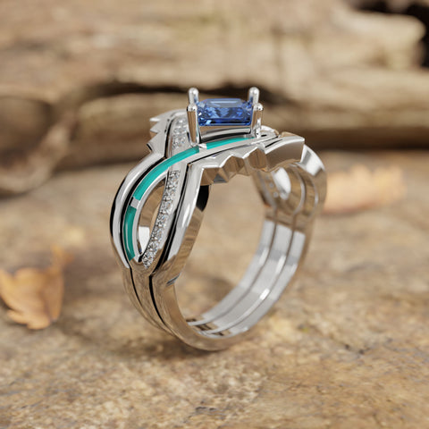 Cascading Ridges Ring - Sapphire