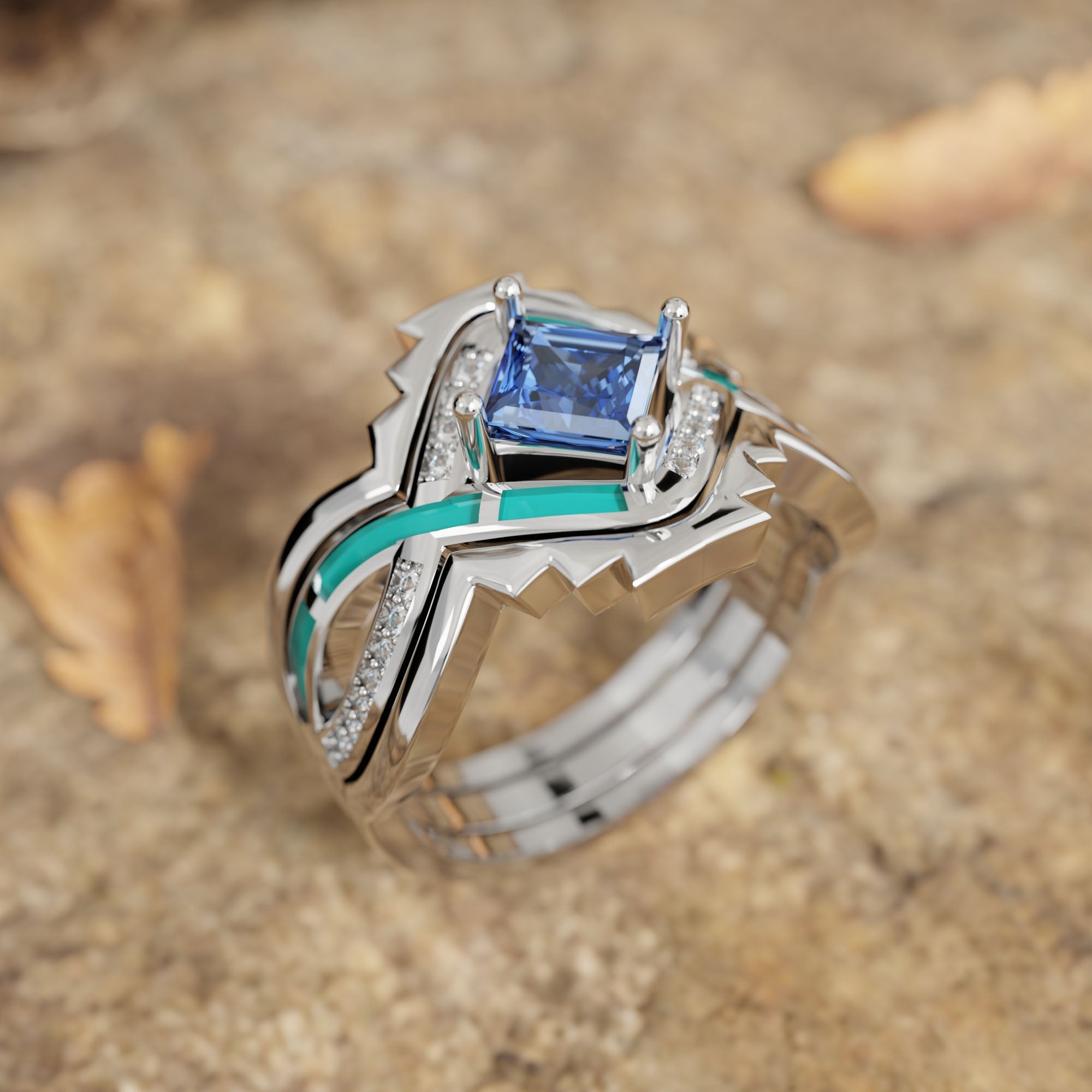 Cascading Ridges Ring - Sapphire - Serene Western