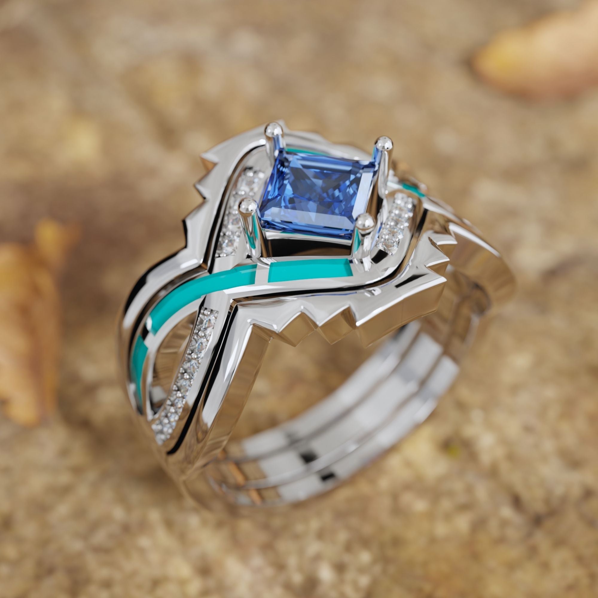 Cascading Ridges Ring - Sapphire - Serene Western