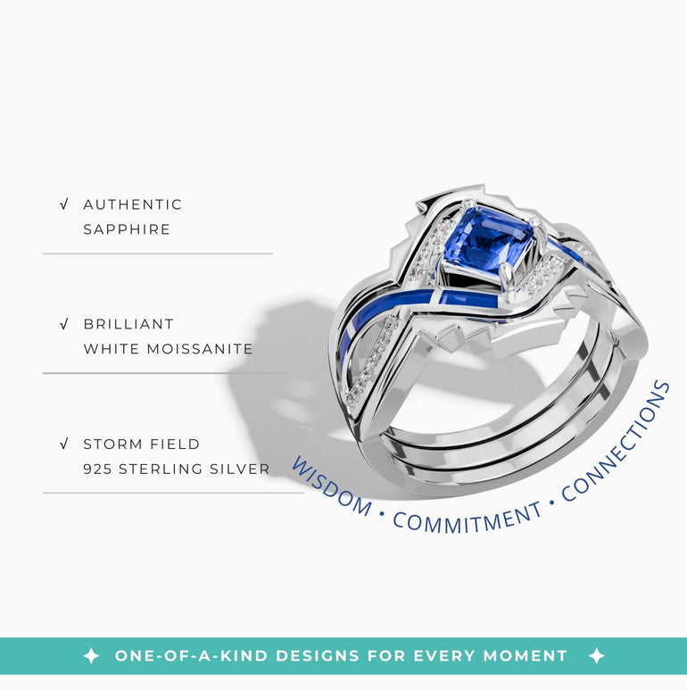 Cascading Ridges Ring - Sapphire - Serene Western