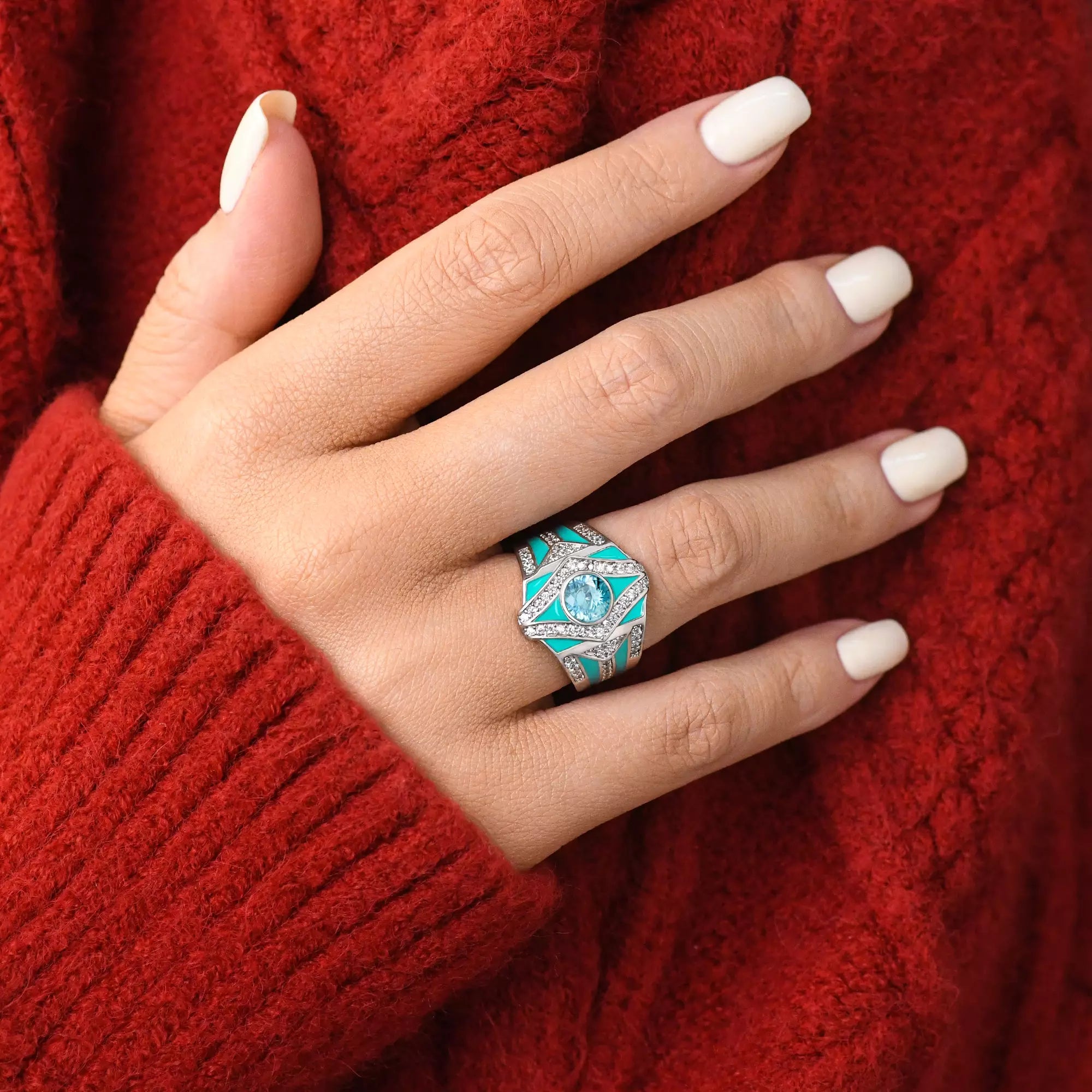 Celestial Canopy Ring - Aquamarine - Serene Western