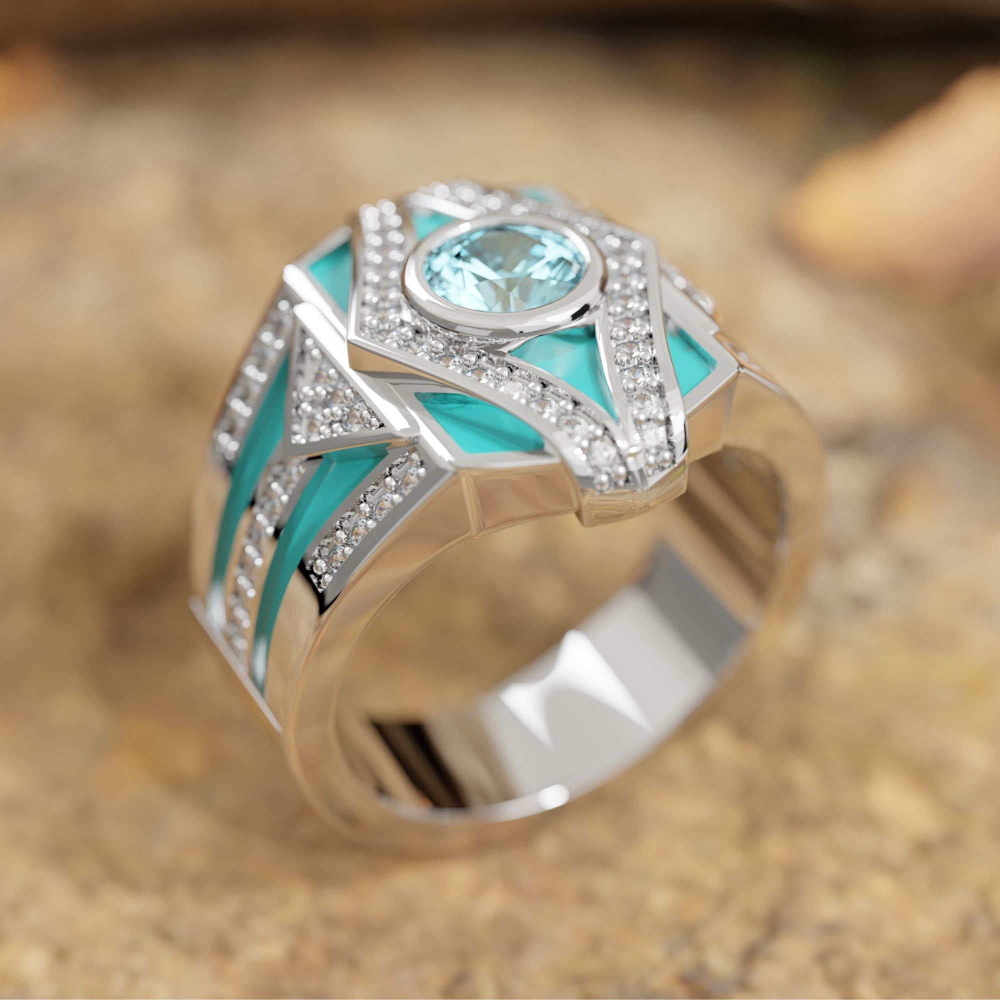 Celestial Canopy Ring - Aquamarine - Serene Western