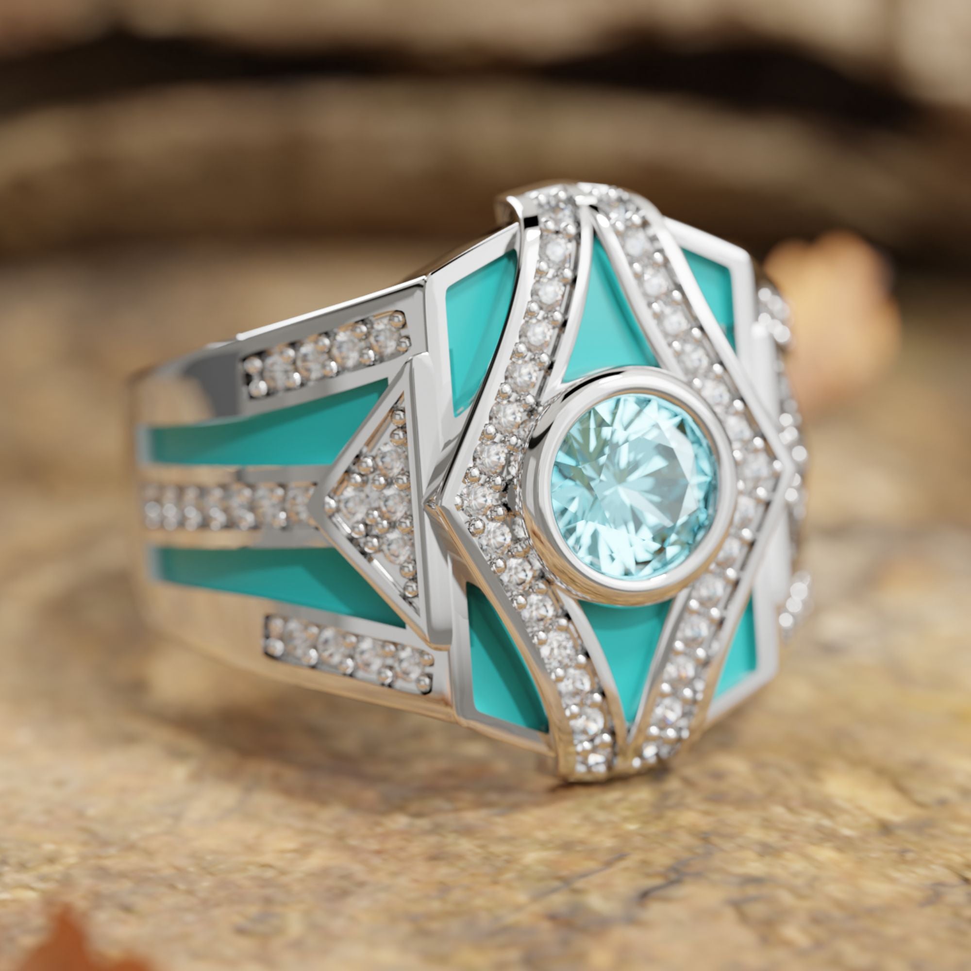 Celestial Canopy Ring - Aquamarine - Serene Western