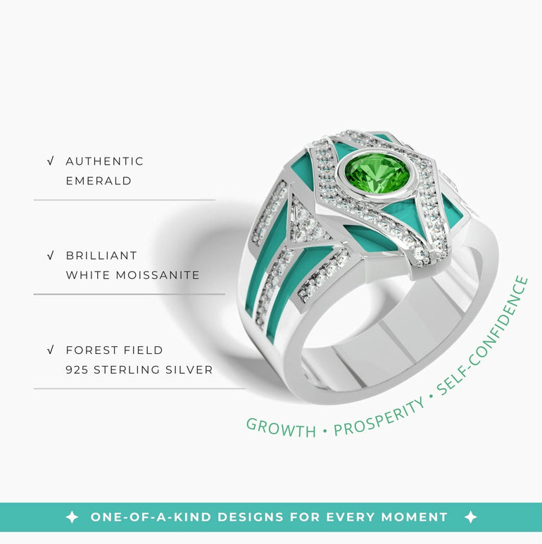 Celestial Canopy Ring - Emerald - Serene Western