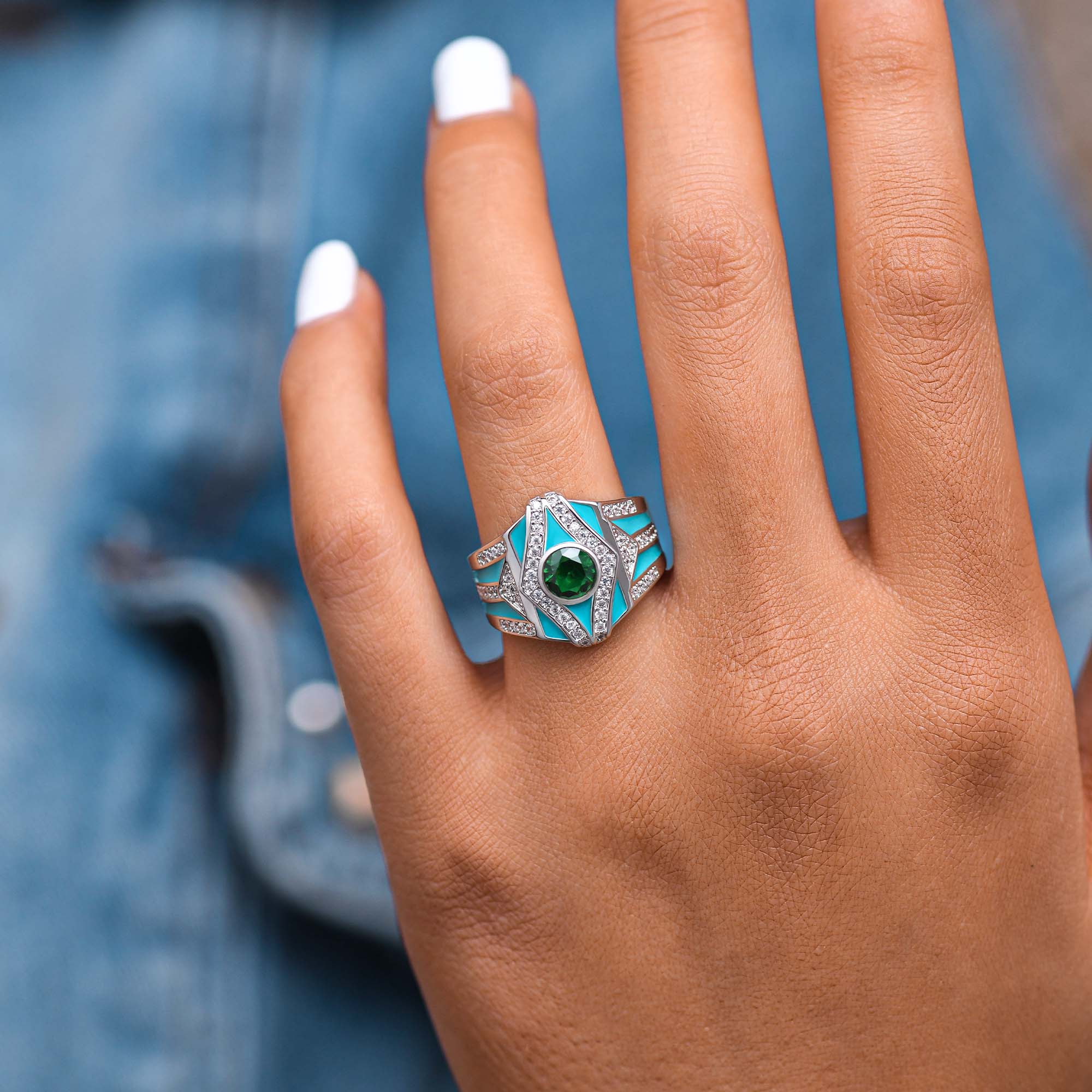 Celestial Canopy Ring - Emerald - Serene Western