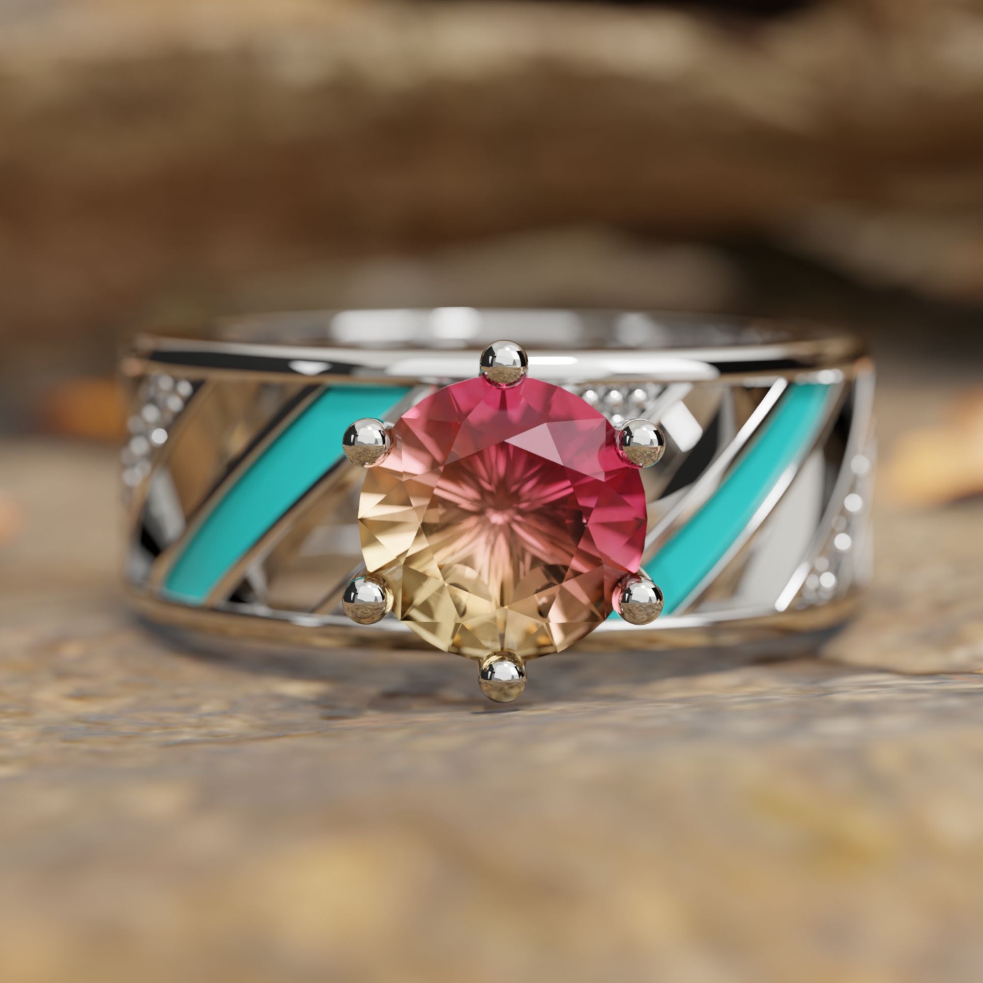 Celestial Cascade Rainbow Ring - Tourmaline - Serene Western