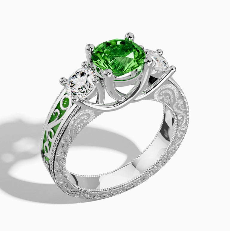 Century Romance Ring - Emerald - Serene Western