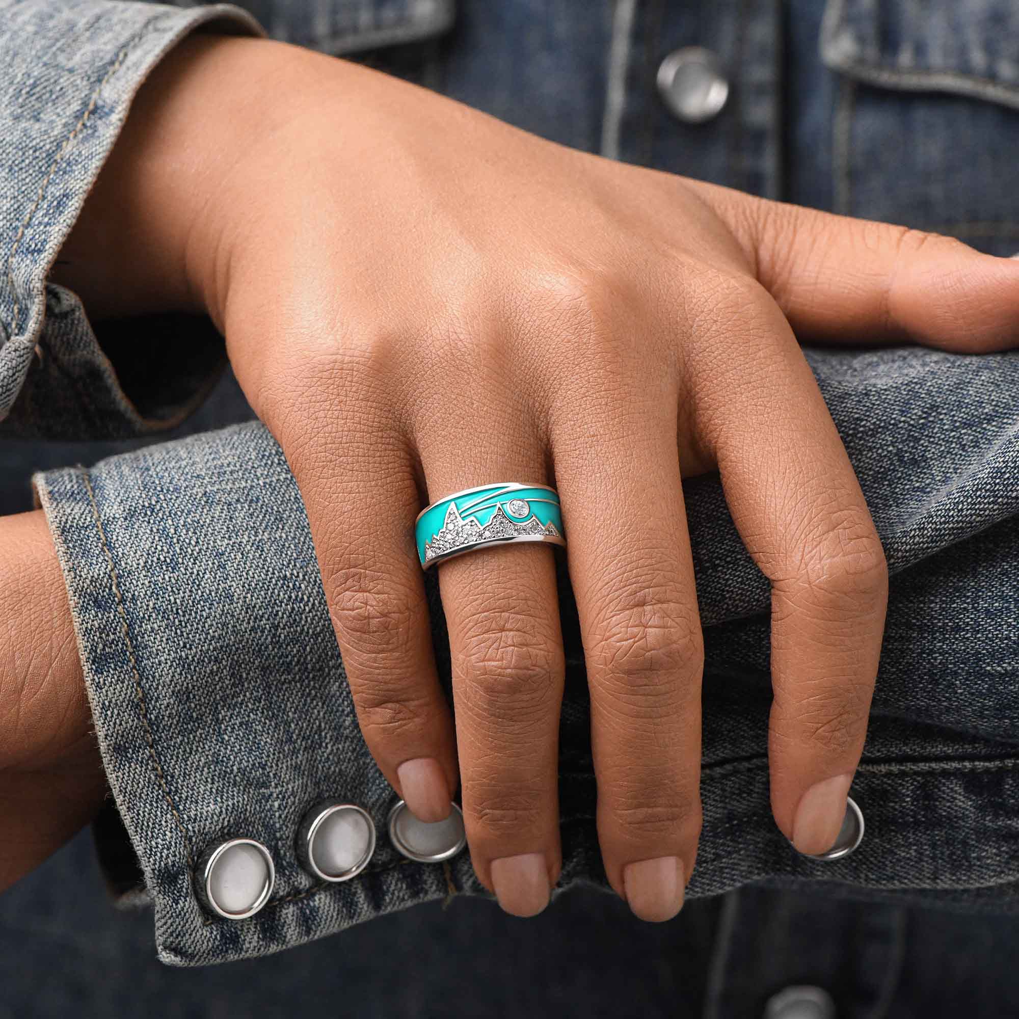 Cerulean Summit Ring - Serene Western