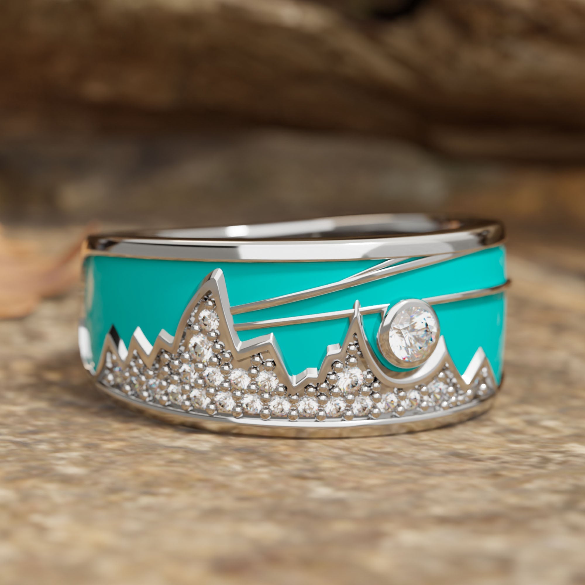 Cerulean Summit Ring - Serene Western