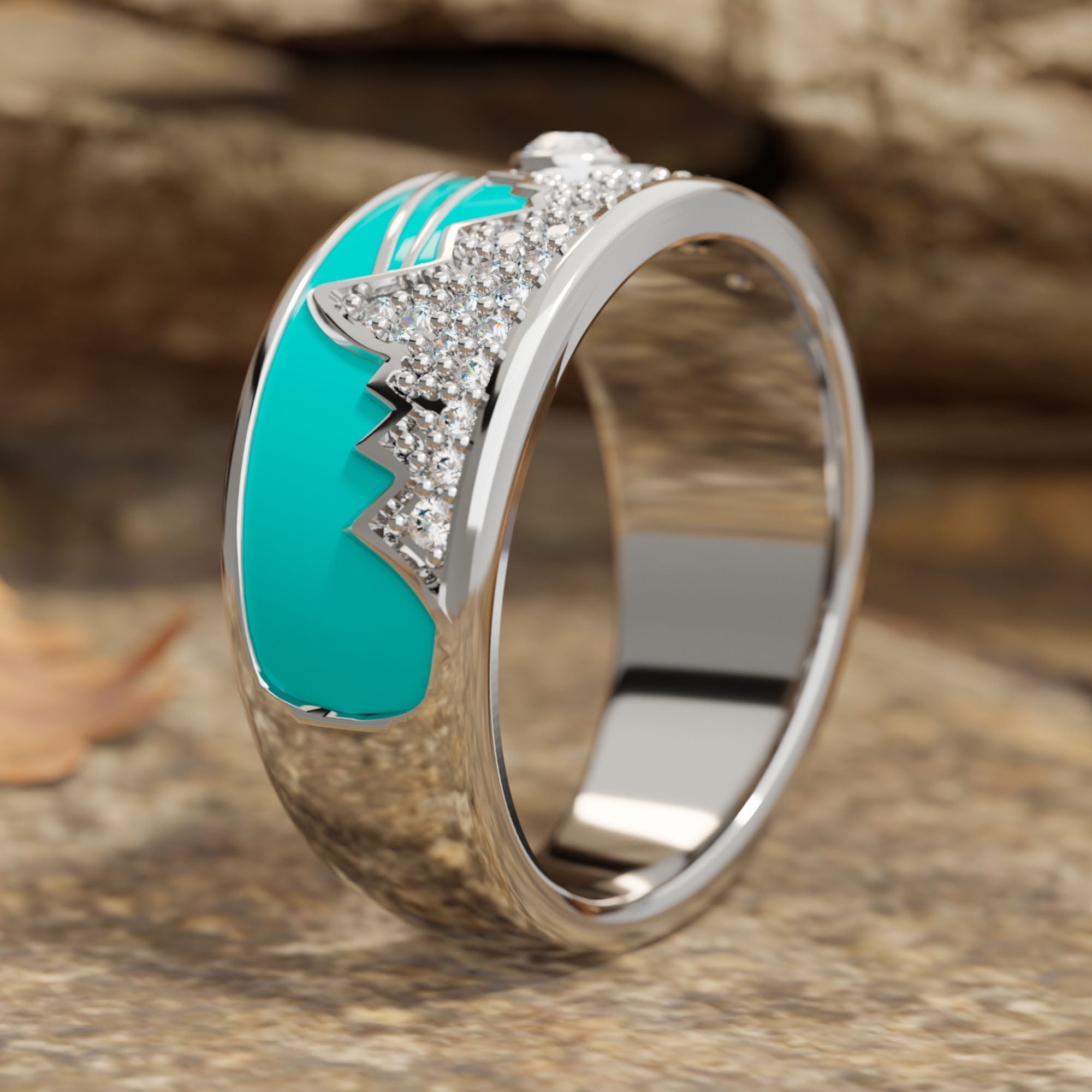 Cerulean Summit Ring - Serene Western