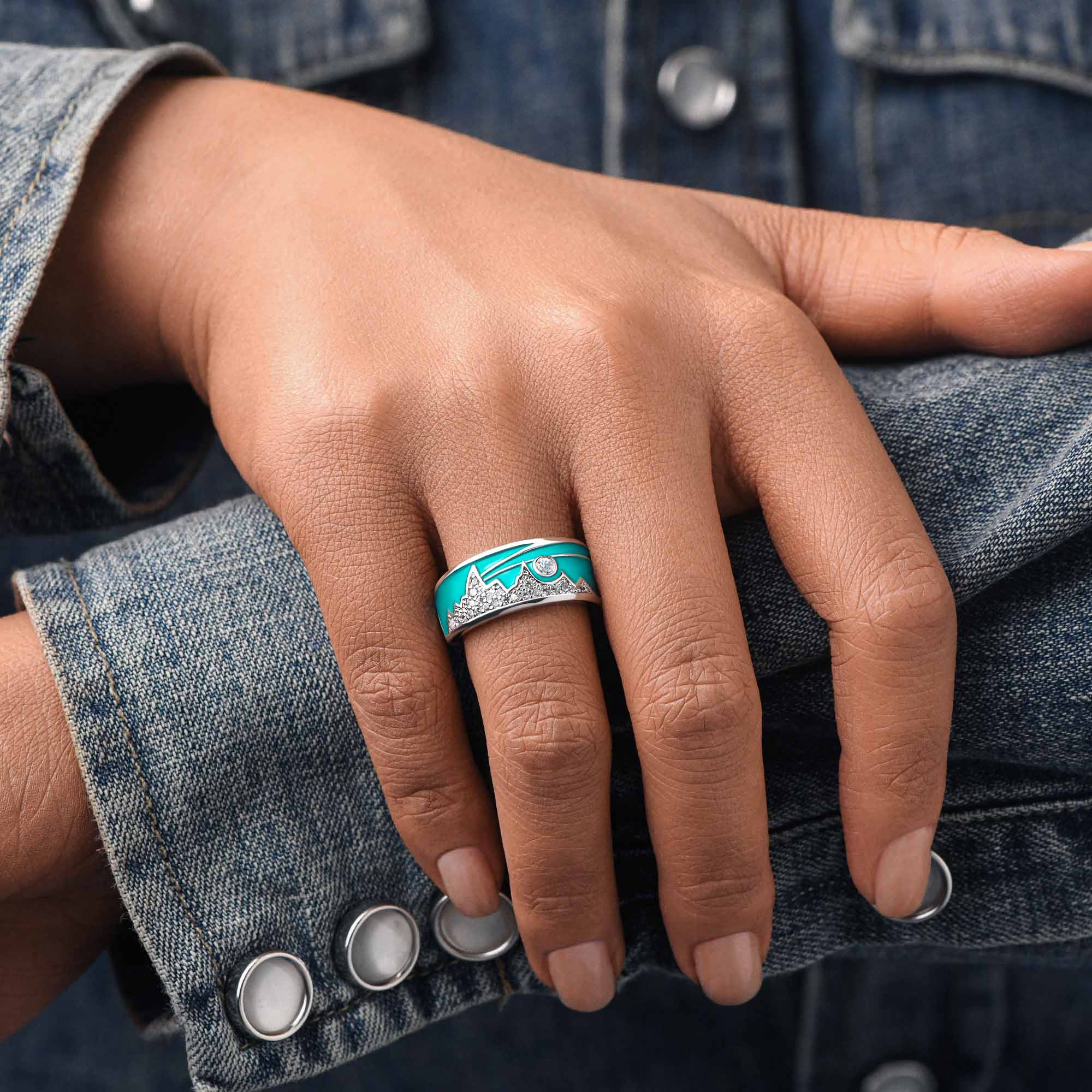 Cerulean Summit Ring - Serene Western