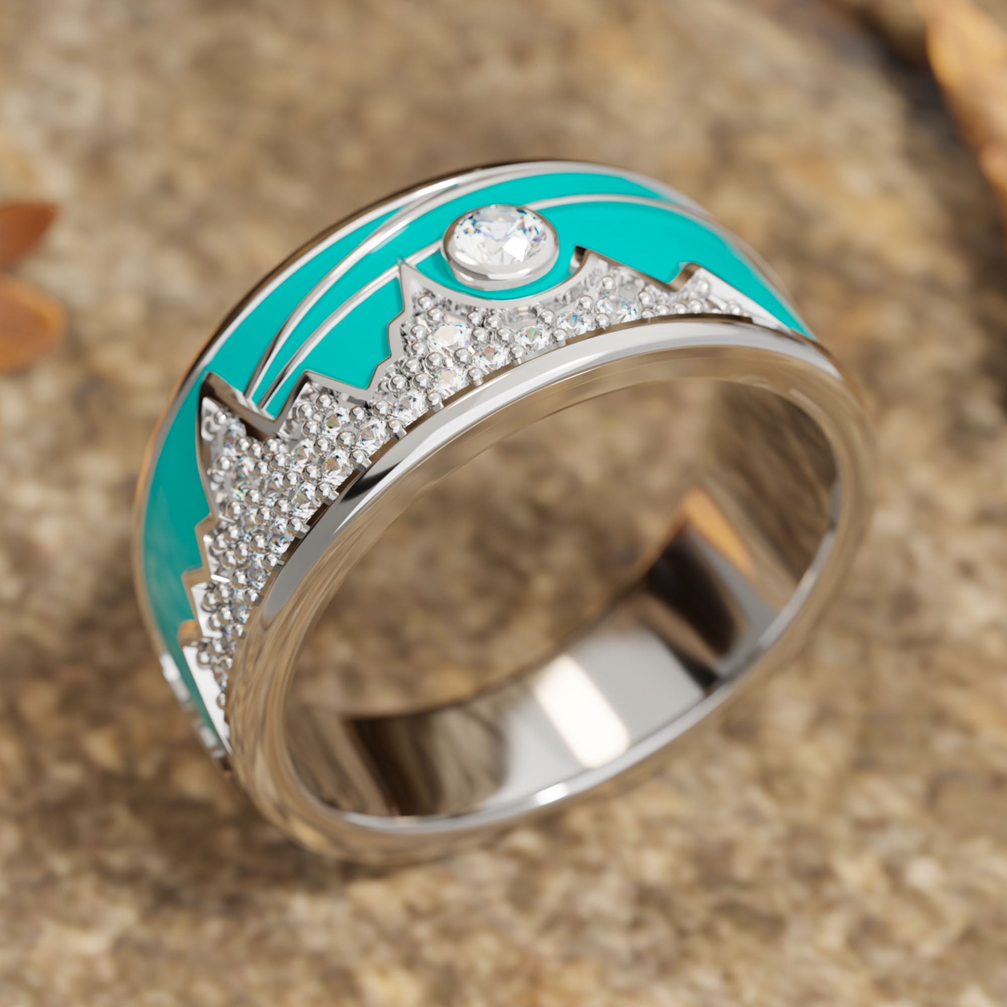 Cerulean Summit Ring - Serene Western