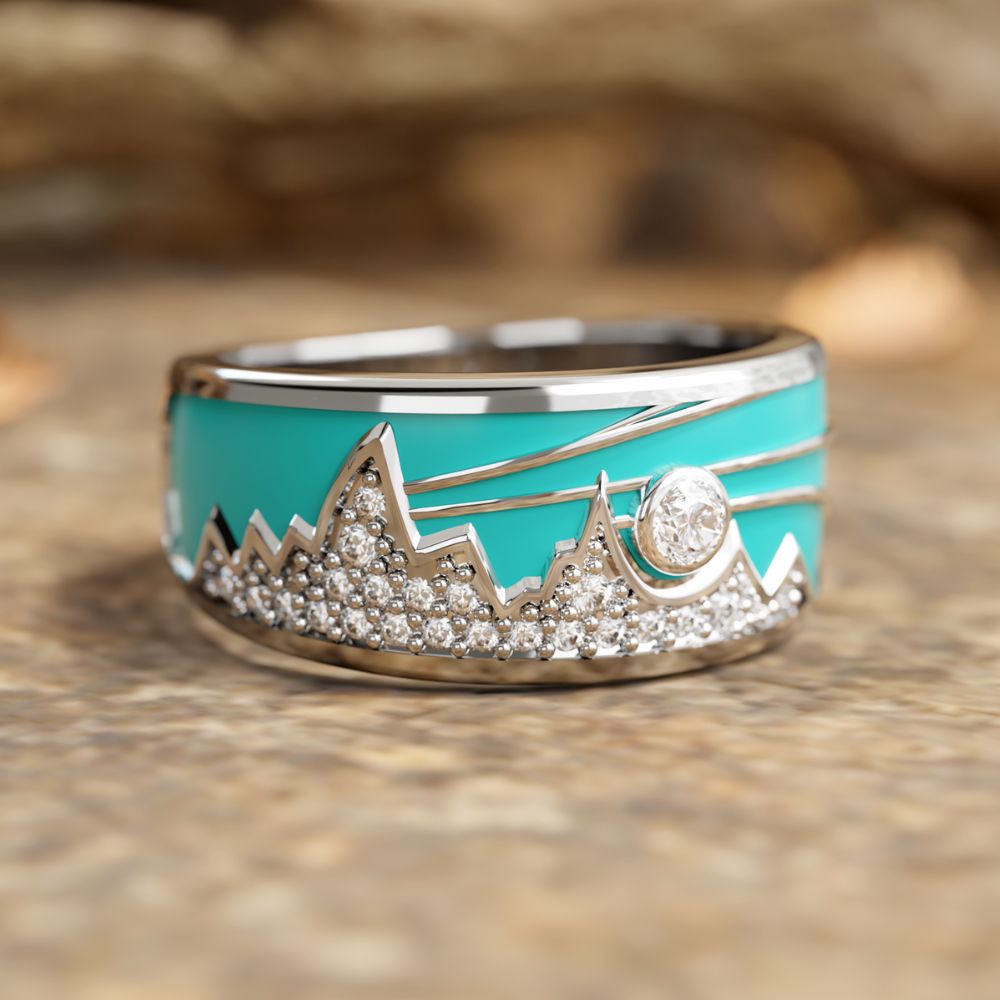 Cerulean Summit Ring - Serene Western