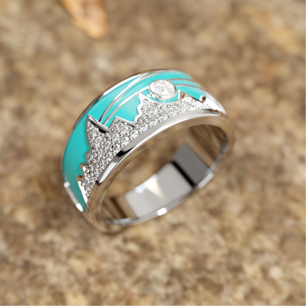 Cerulean Summit Ring - Serene Western