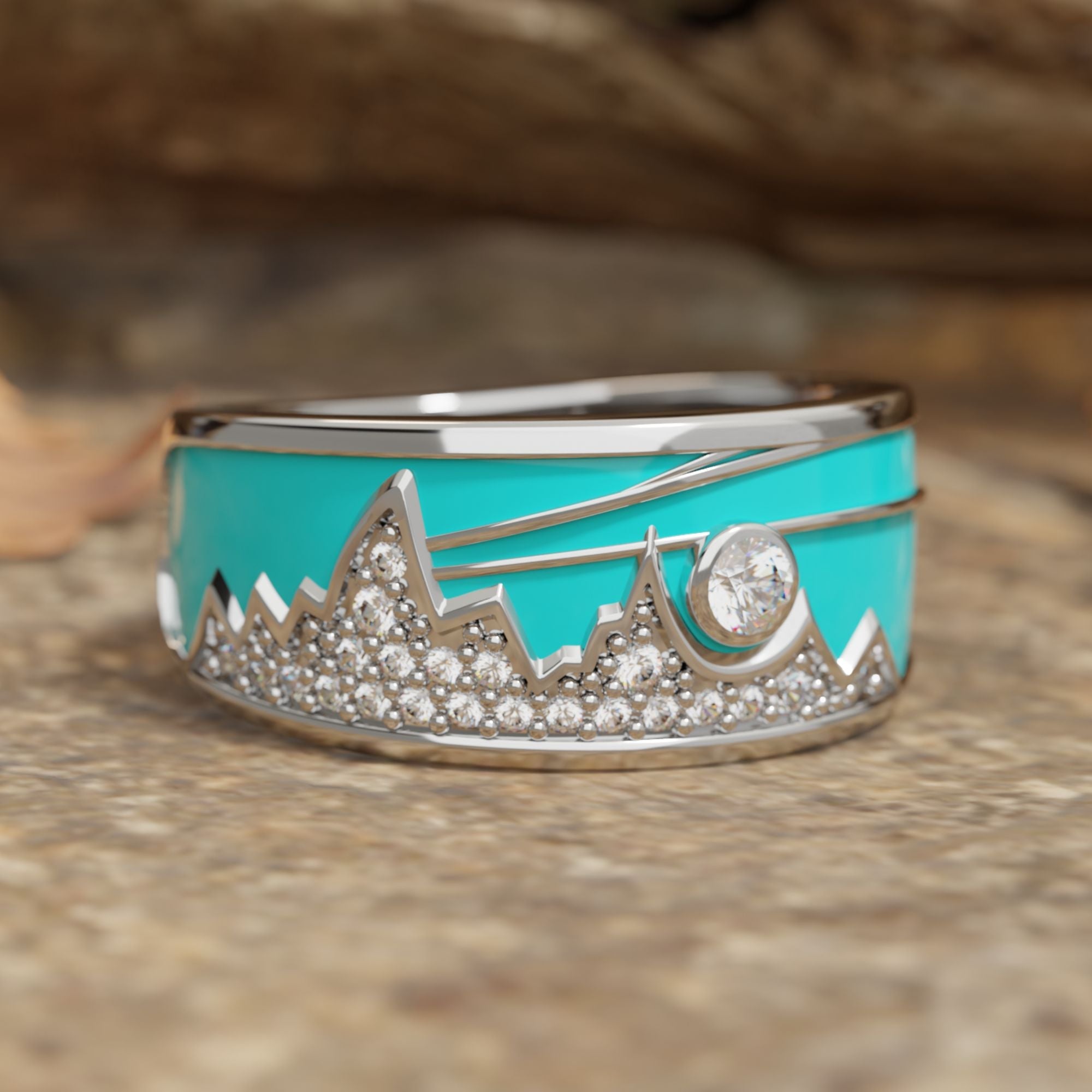 Cerulean Summit Ring - Serene Western