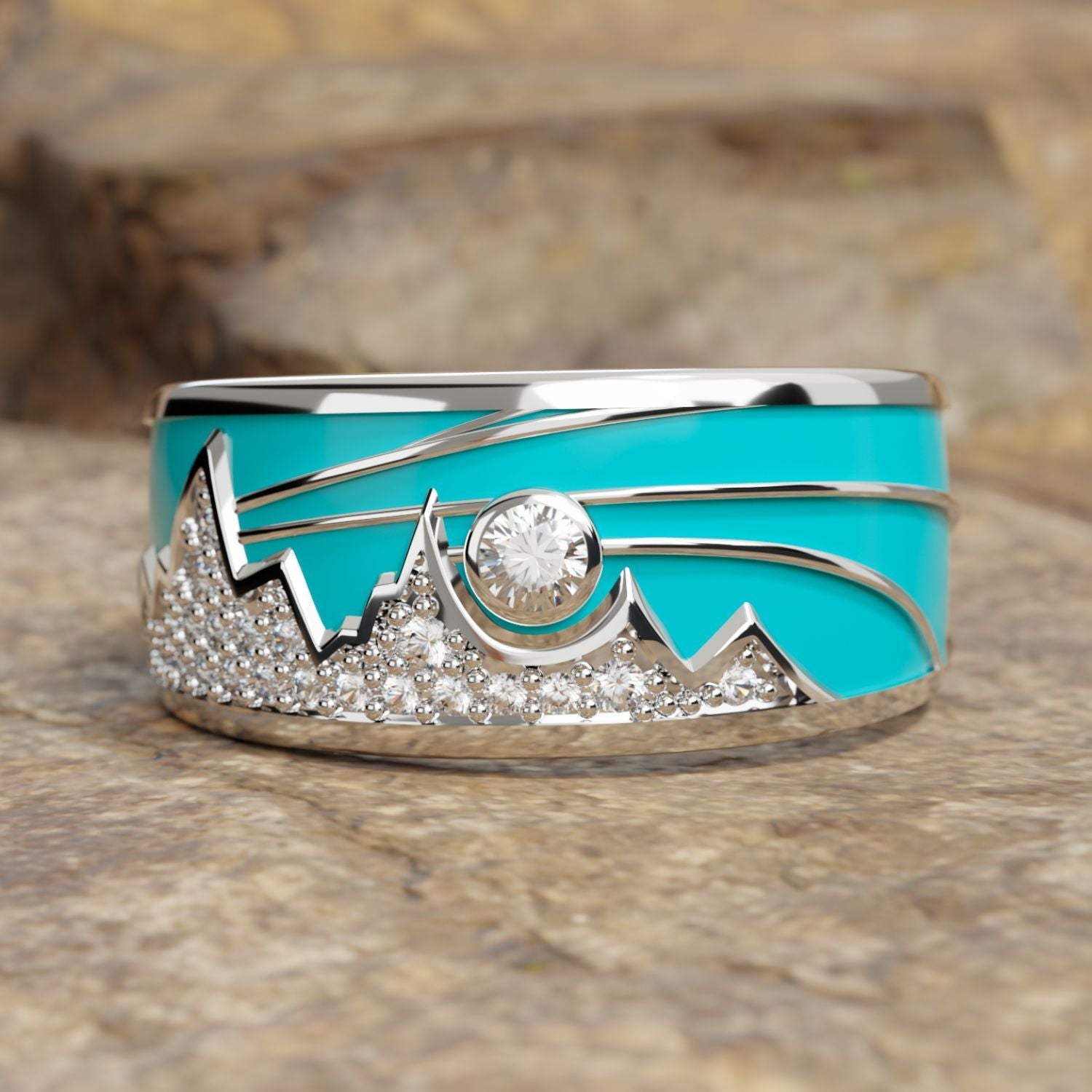 Cerulean Summit Ring - Serene Western