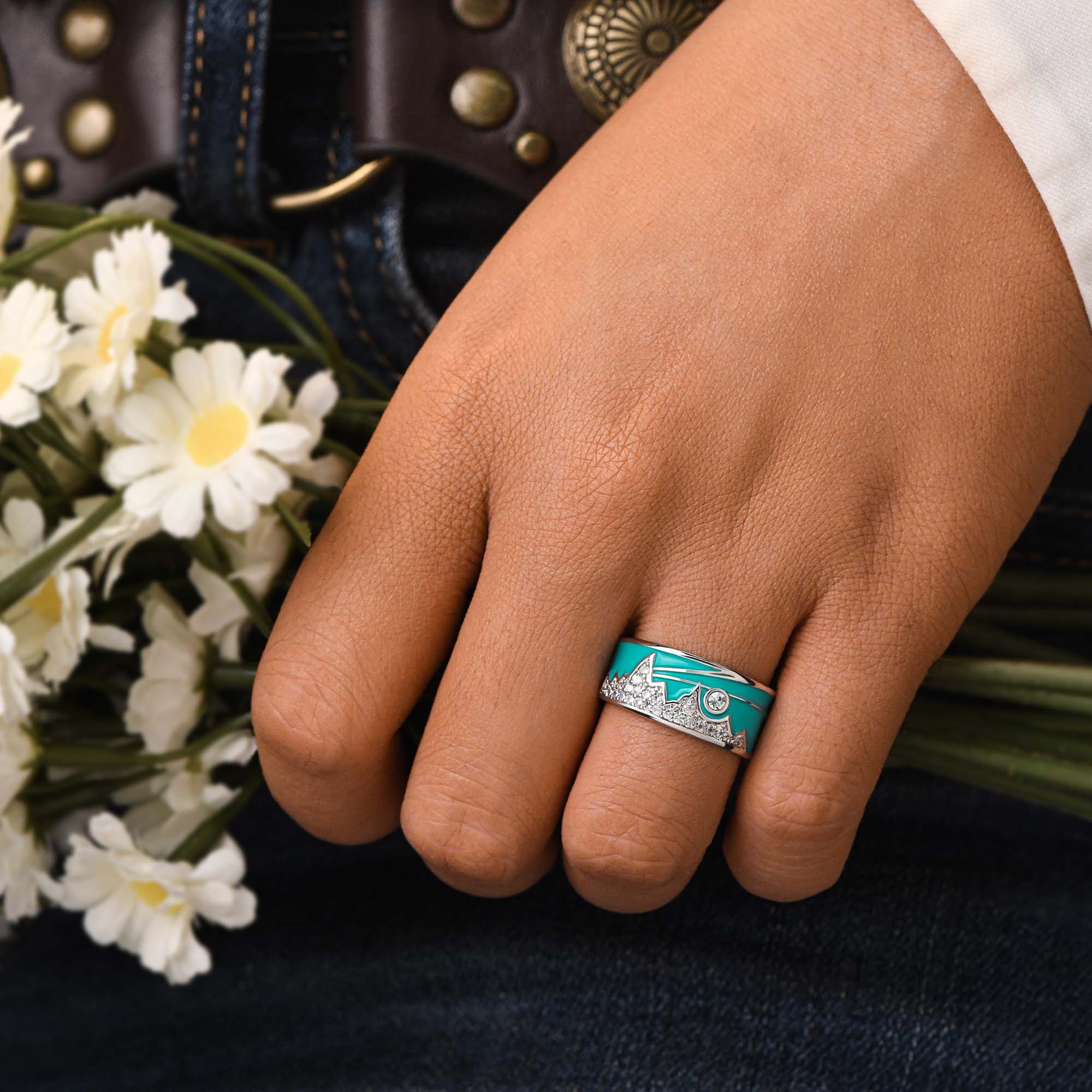 Cerulean Summit Ring - Serene Western