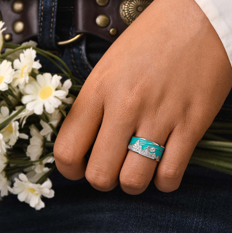 Cerulean Summit Ring - Serene Western