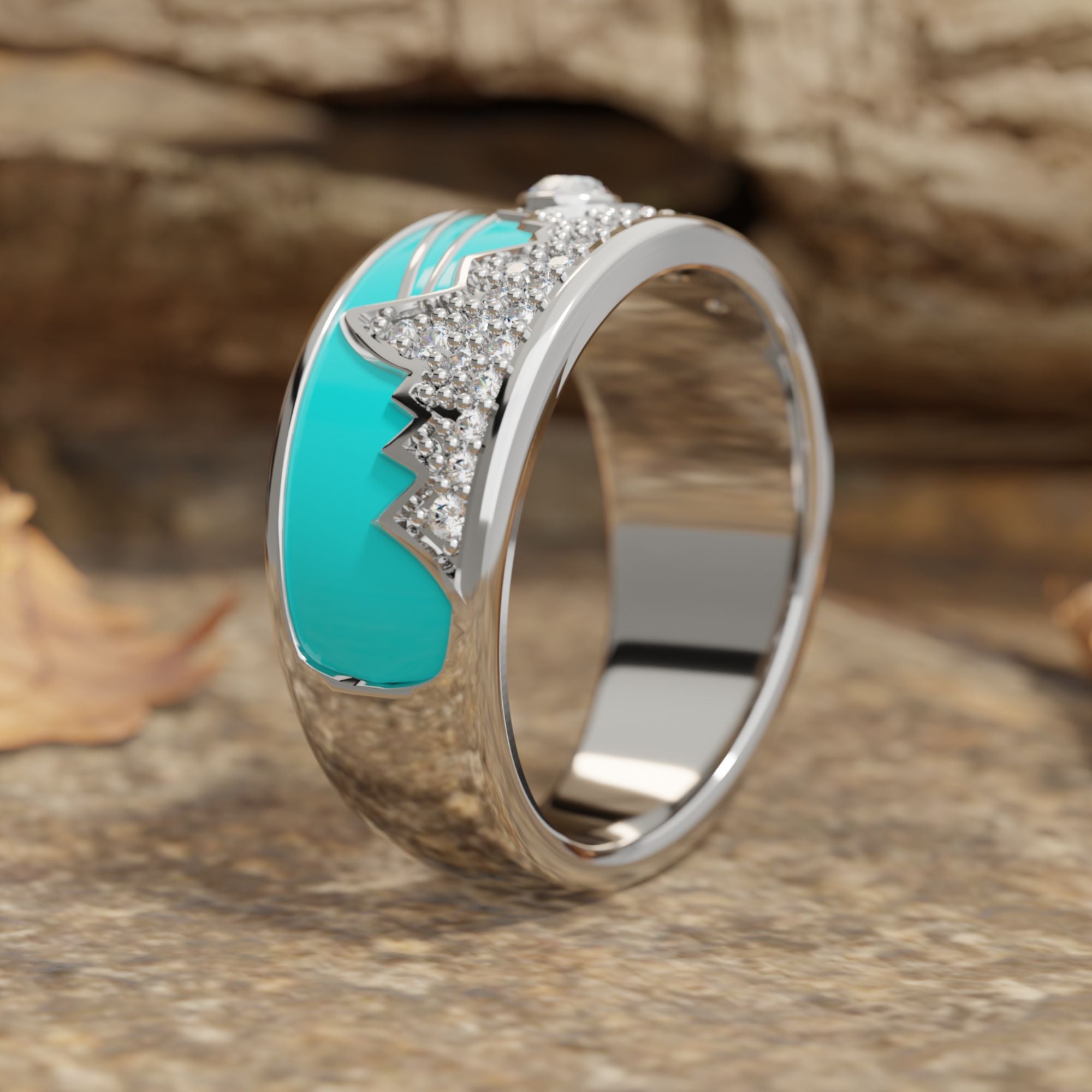 Cerulean Summit Ring - Serene Western