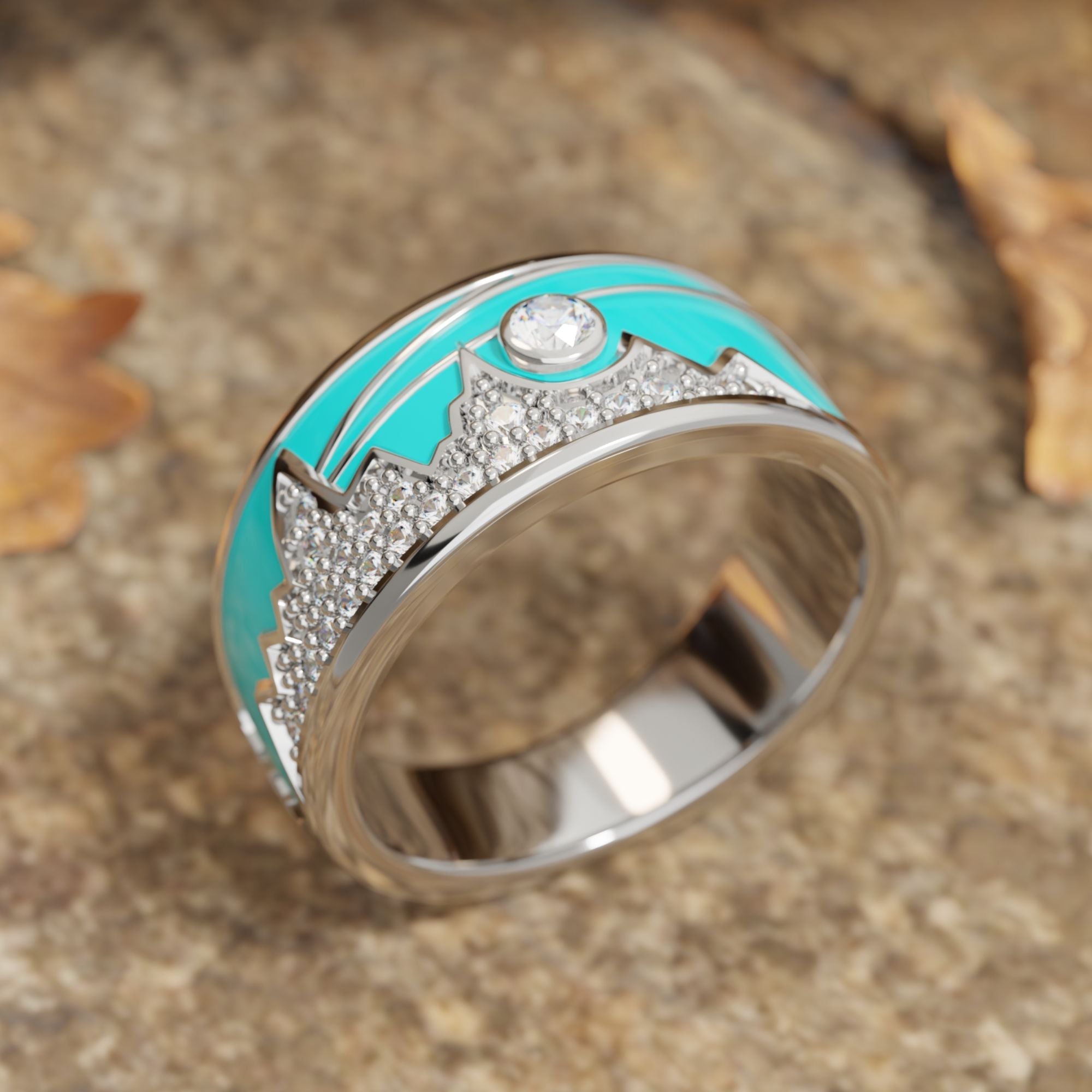 Cerulean Summit Ring - Serene Western