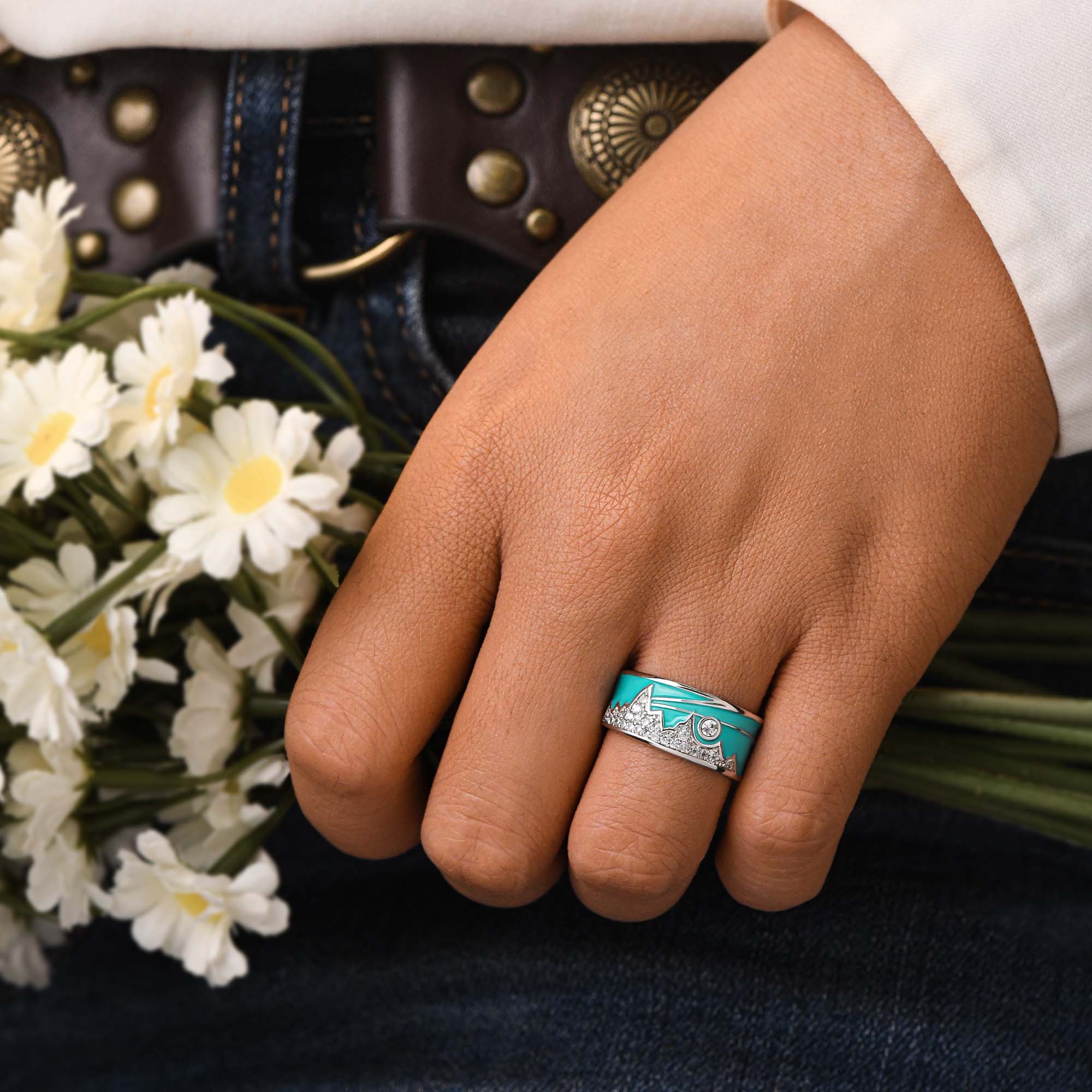 Cerulean Summit Ring - Serene Western