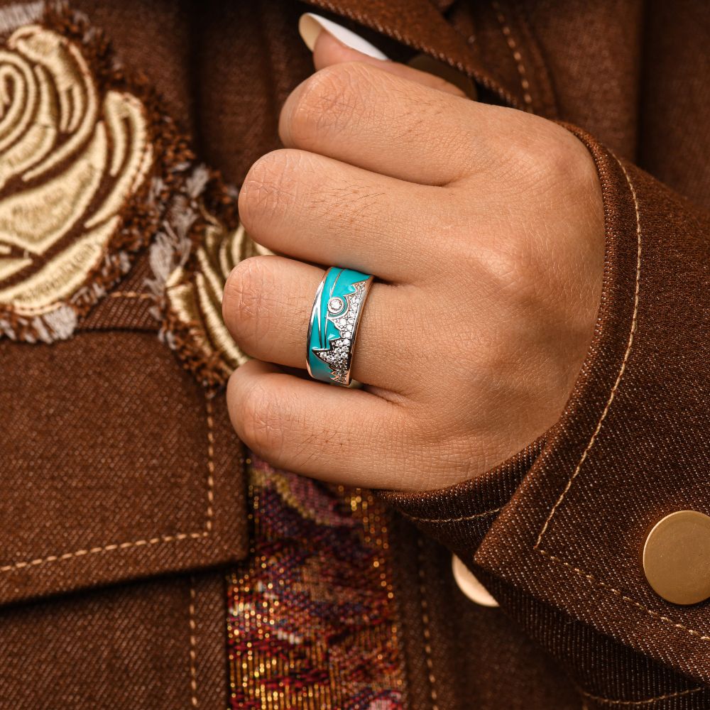 Cerulean Summit Ring - Serene Western