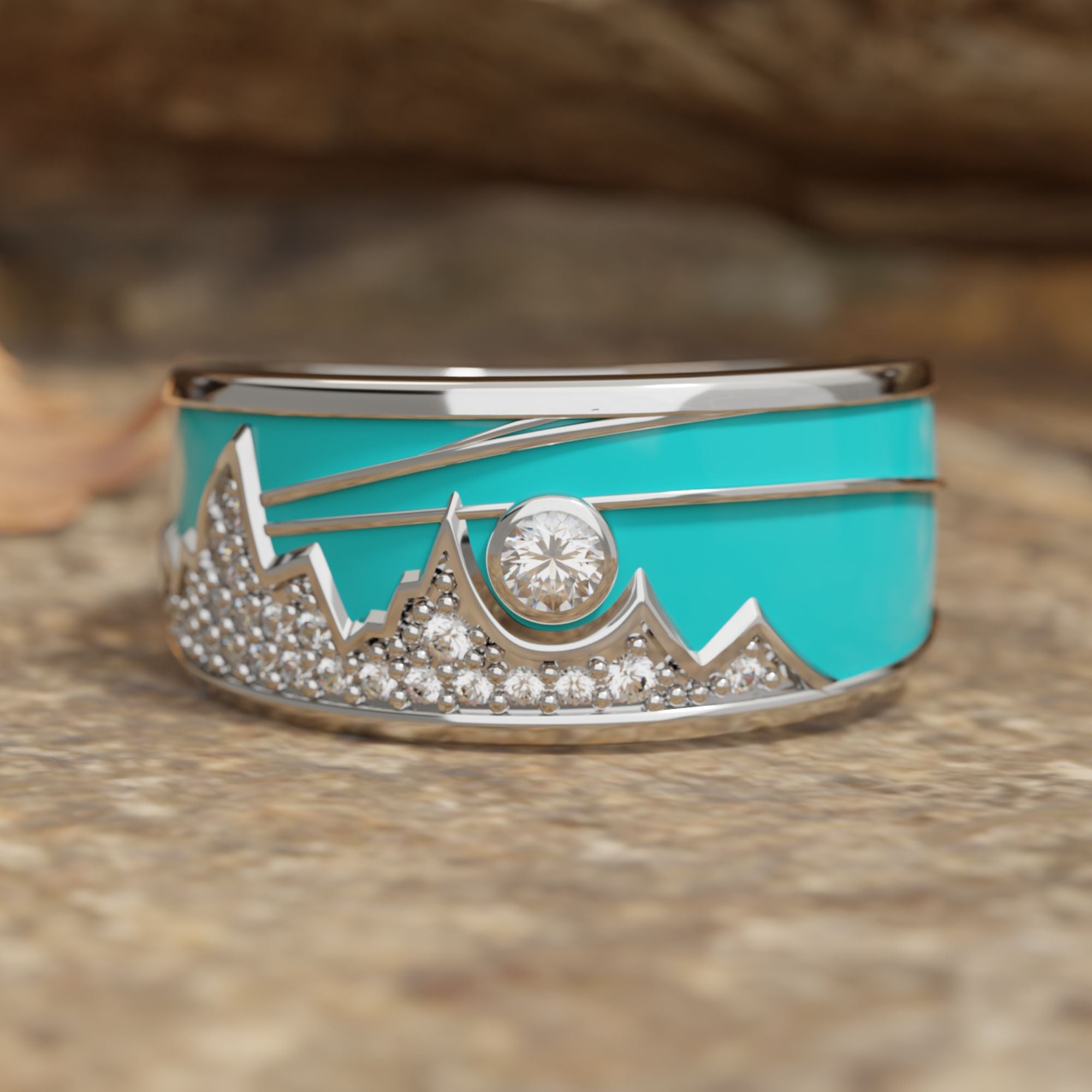 Cerulean Summit Ring - Serene Western