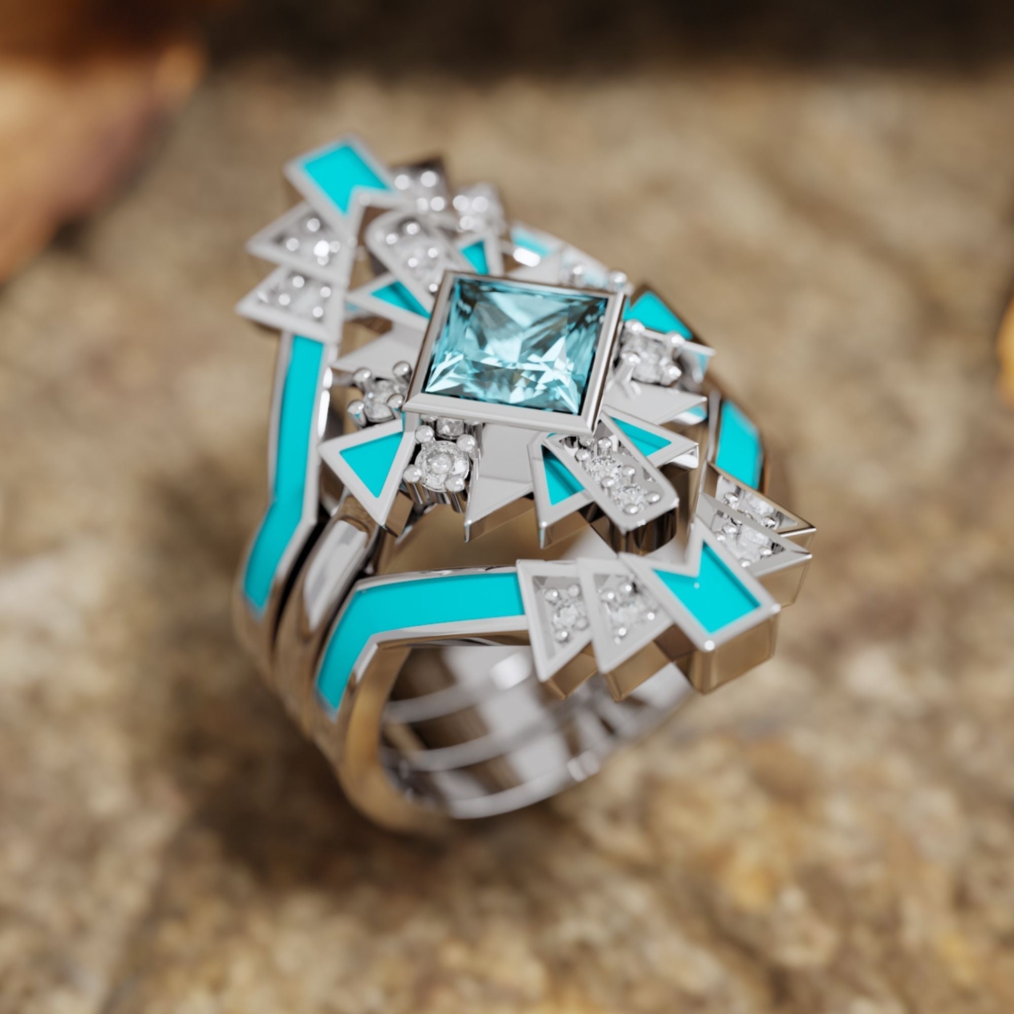 Chief's Crown Ring - Aquamarine - Serene Western