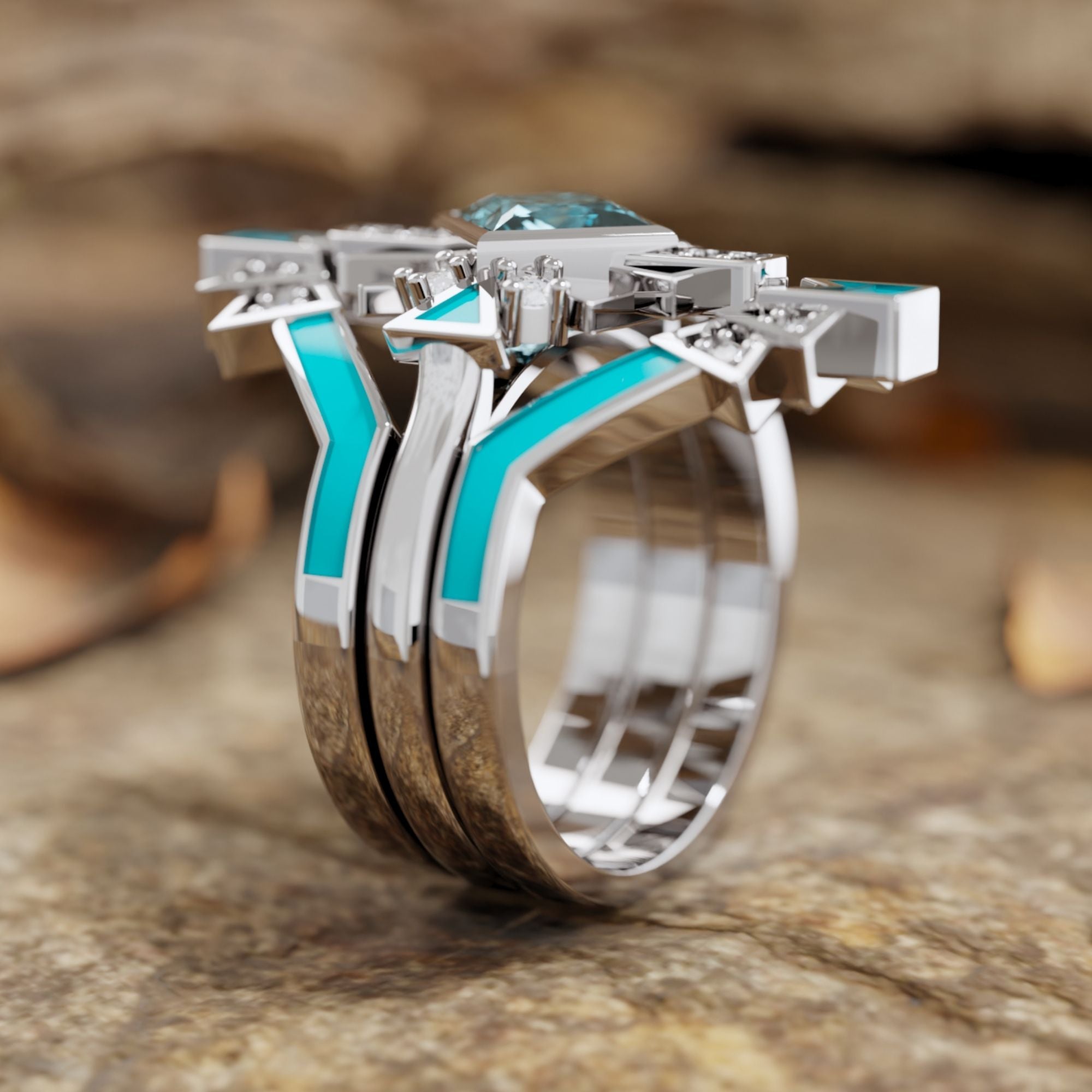 Chief's Crown Ring - Aquamarine - Serene Western