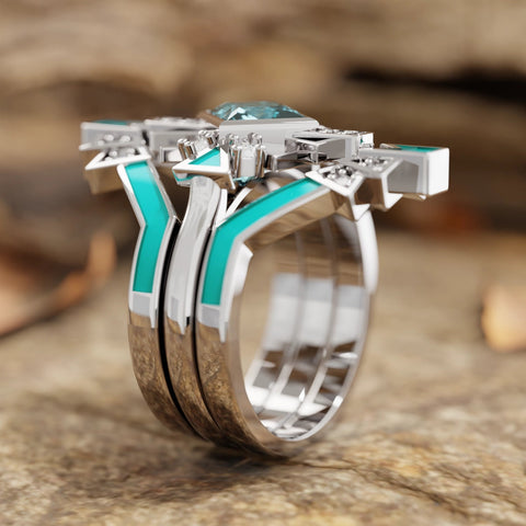 Chief's Crown Ring - Aquamarine