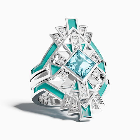 Chief's Crown Ring - Aquamarine