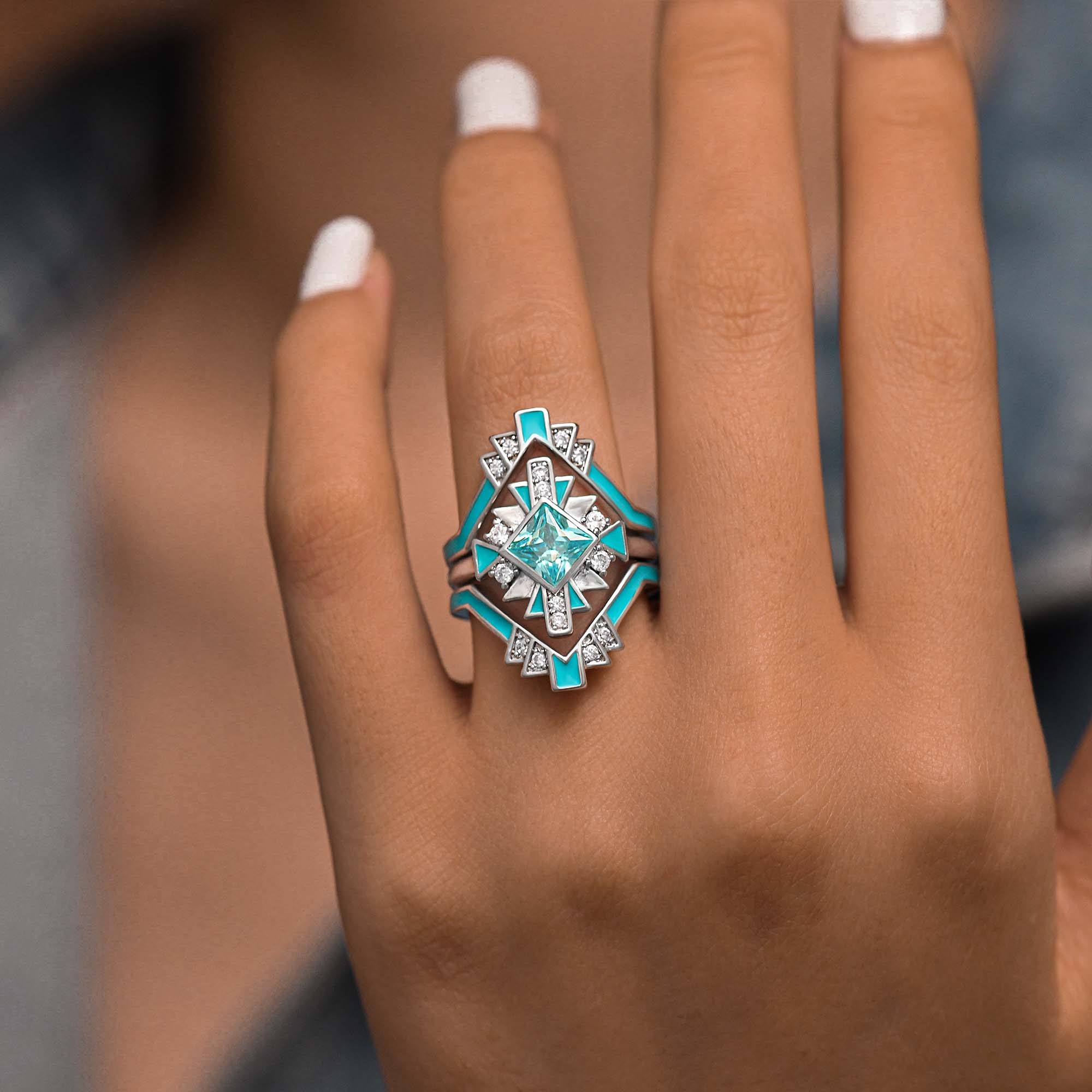 Chief's Crown Ring - Aquamarine - Serene Western