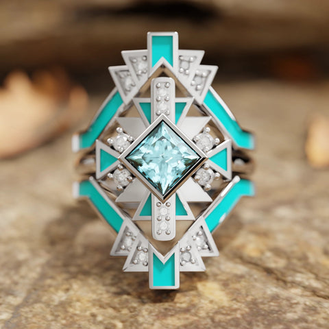 Chief's Crown Ring - Aquamarine