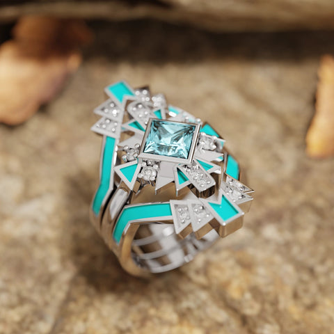 Chief's Crown Ring - Aquamarine