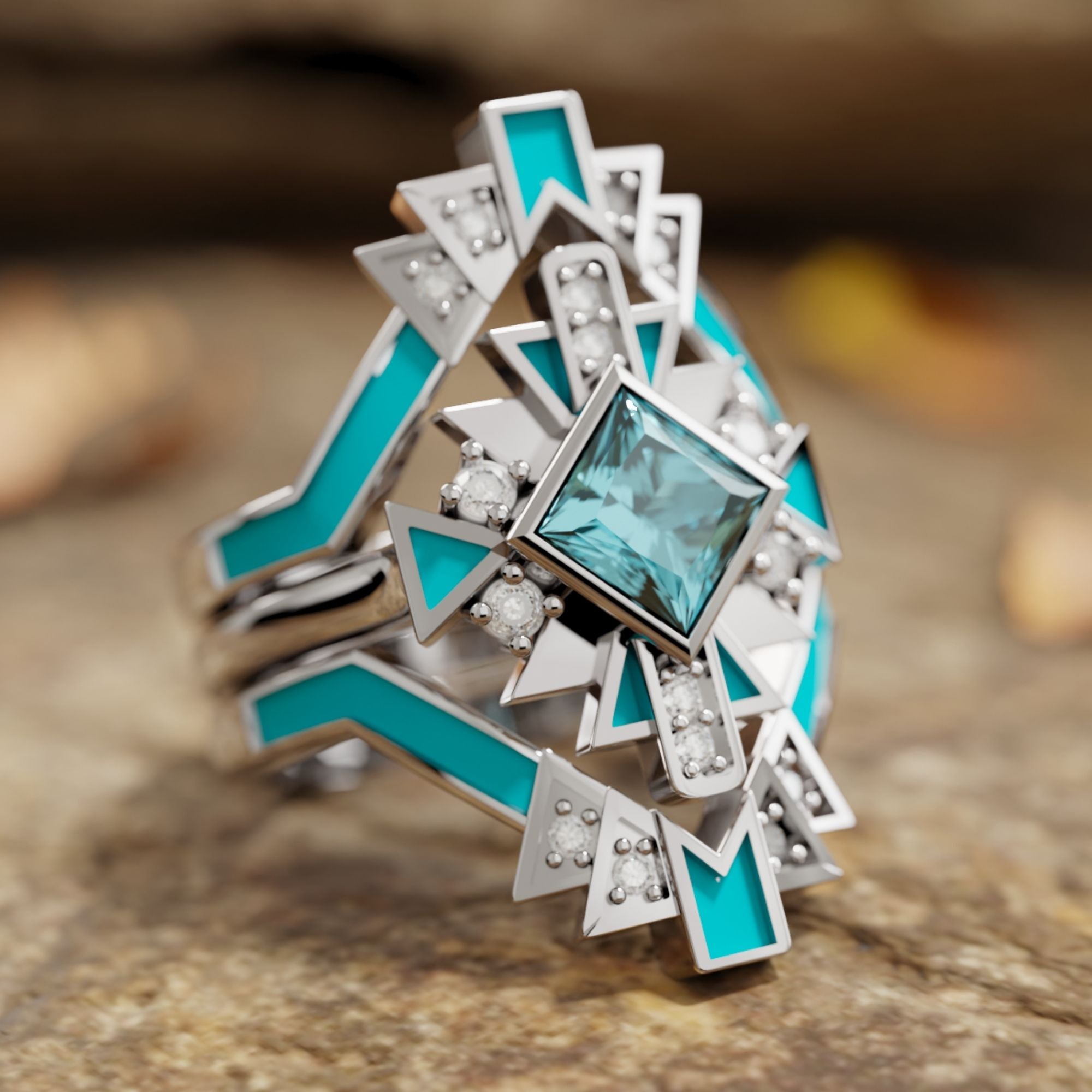 Chief's Crown Ring - Aquamarine - Serene Western