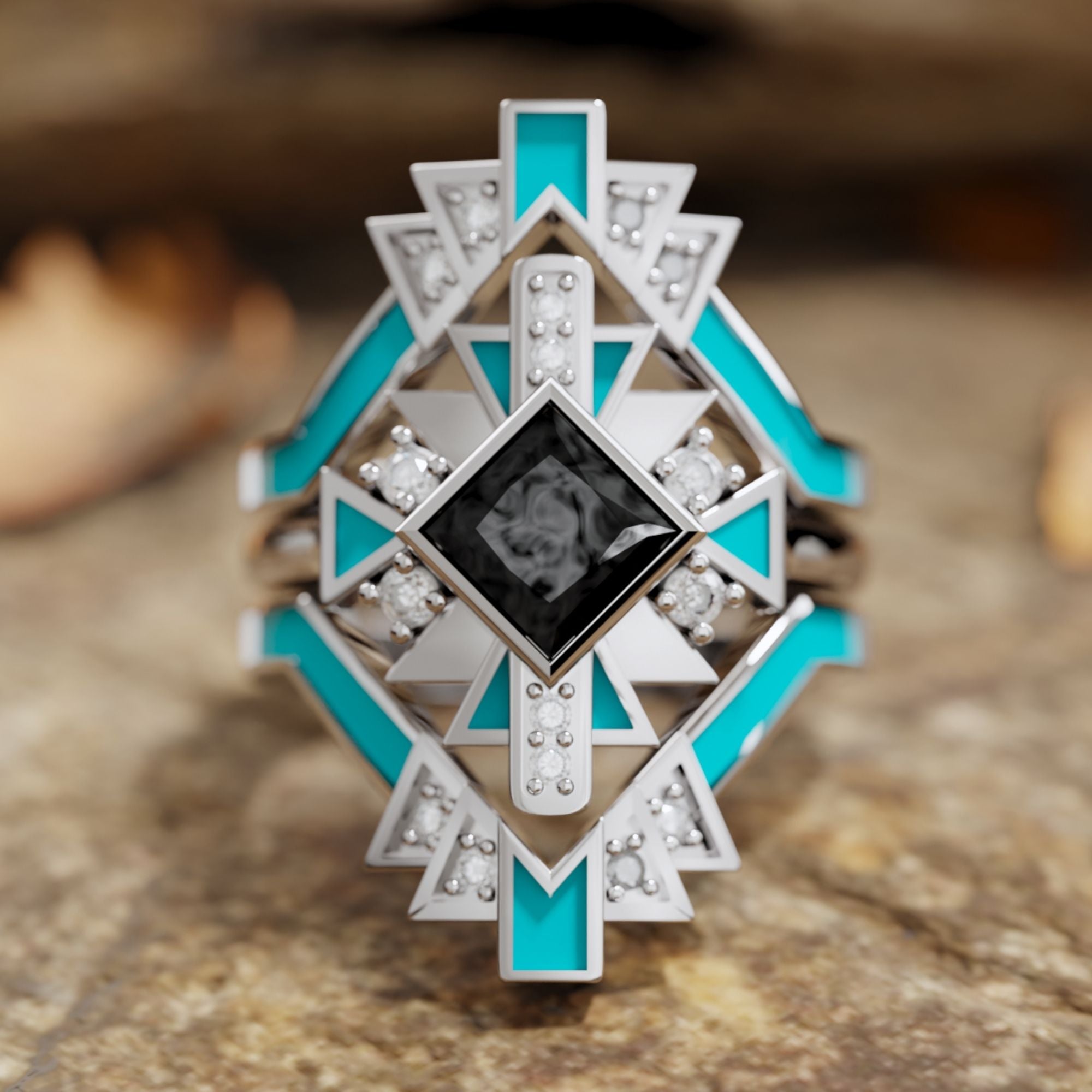 Chief's Crown Ring - Black Onyx - Serene Western