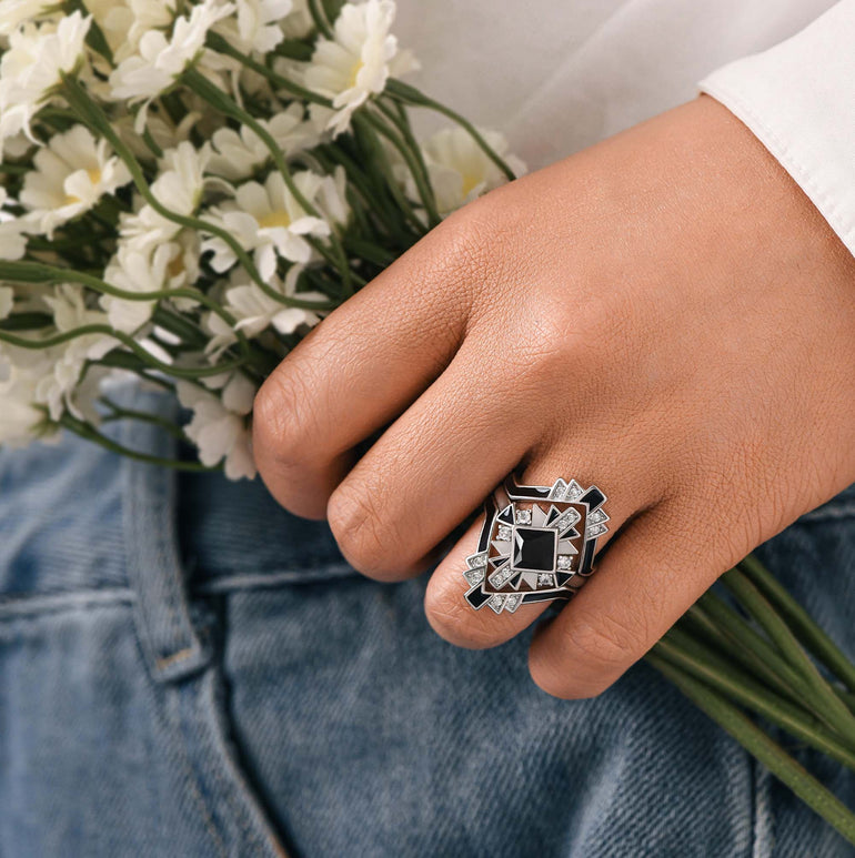Chief's Crown Ring - Black Onyx - Serene Western