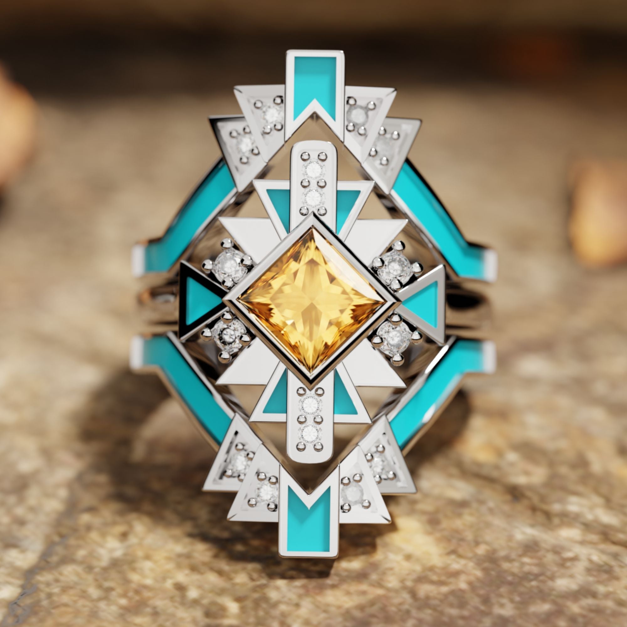 Chief's Crown Ring - Citrine - Serene Western